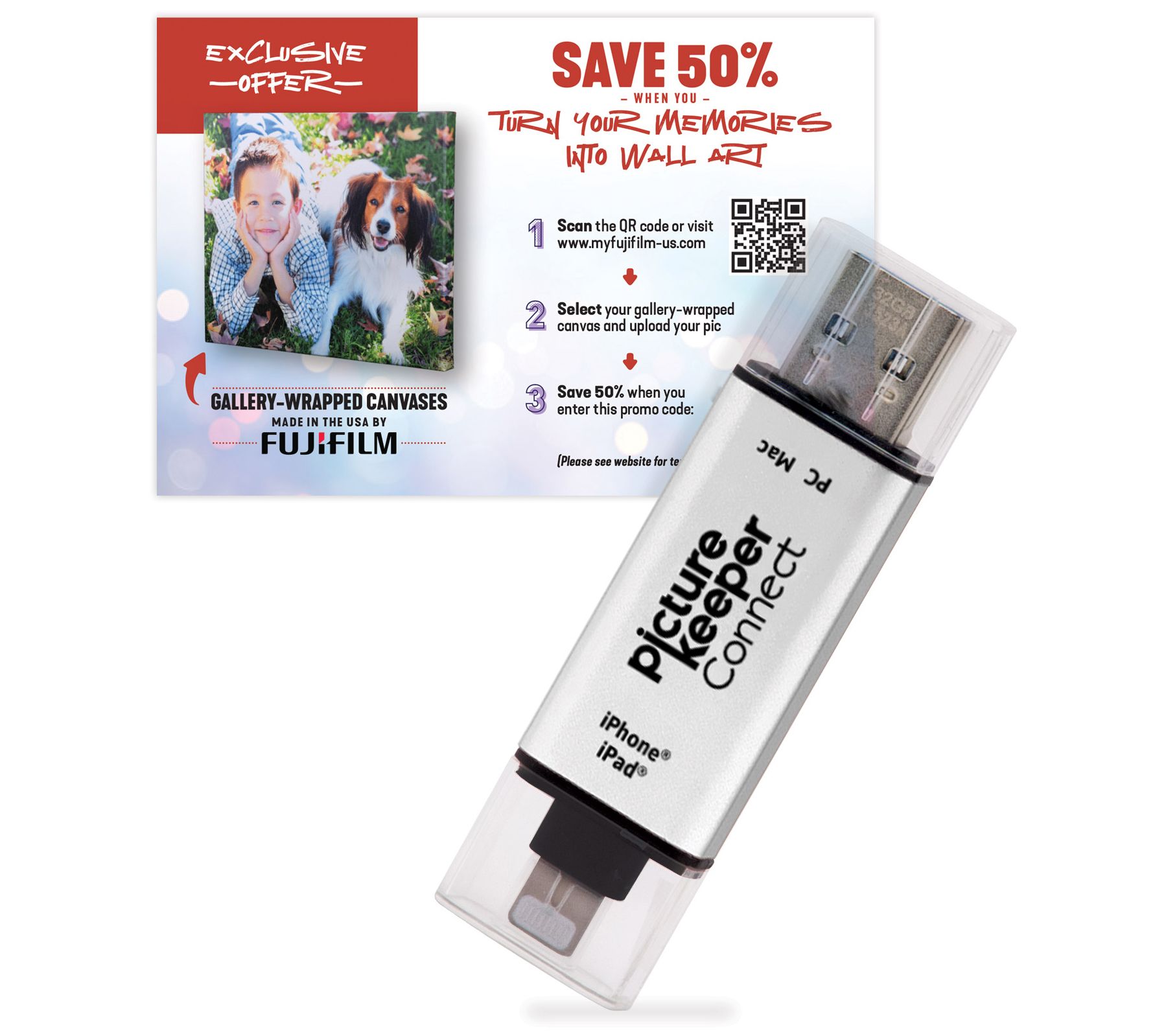 Picture Keeper Connect 128GB Digital Storage Device w/ Fuji Canvas Voucher