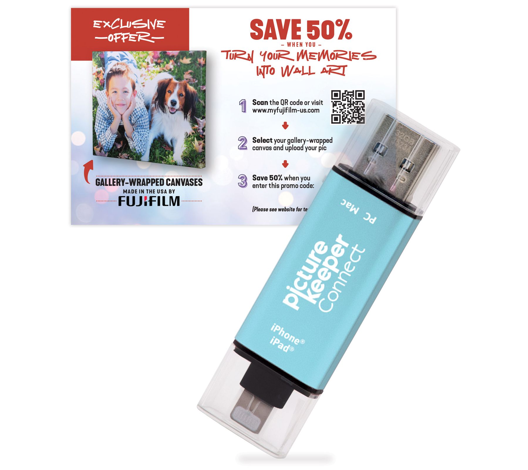 Picture Keeper Connect 128GB Digital Storage Device w/ Fuji Canvas Voucher