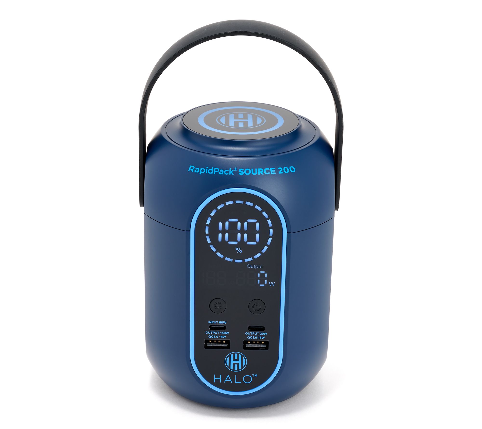  HALO_200Wh Mini Power Station with 4 Outlets and Wireless Charging Pad
