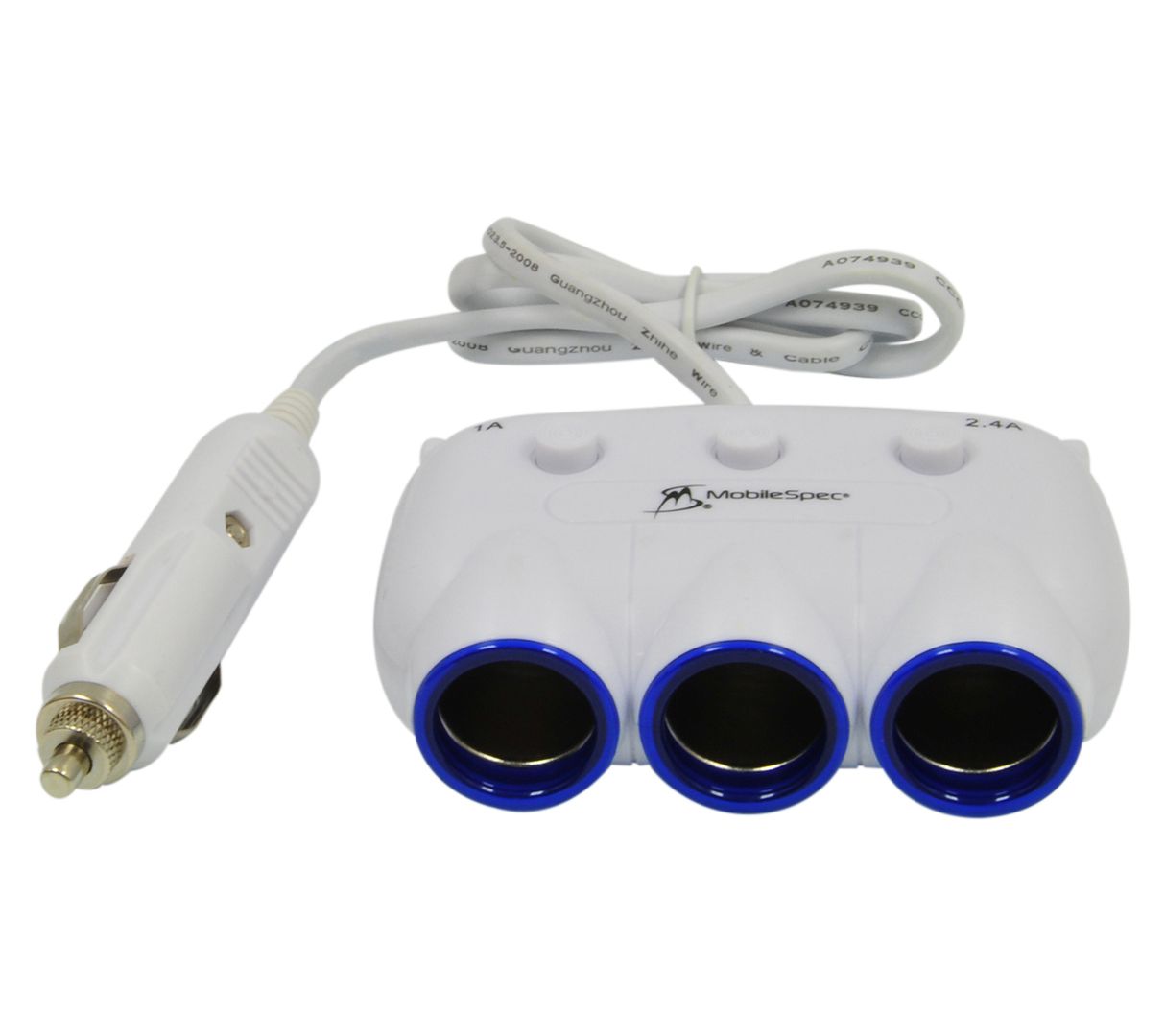 MobileSpec 12V 3-Way Adapter with 2 USB Ports