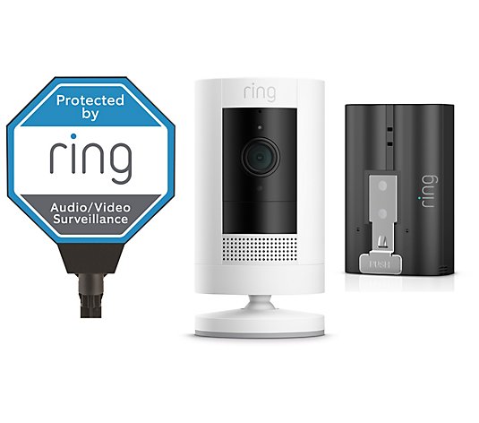 Ring Stick-Up Outdoor/Indoor Cam w/ Battery, Solar Yard Sign & Ring Assist