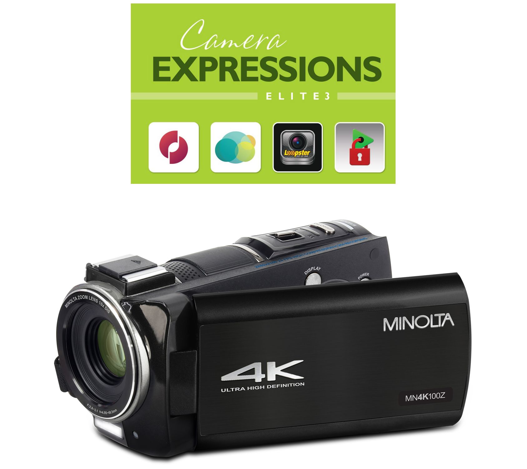 Minolta MN4K100Z_10x Optical Zoom HD Camcorder & 32GB SD Card