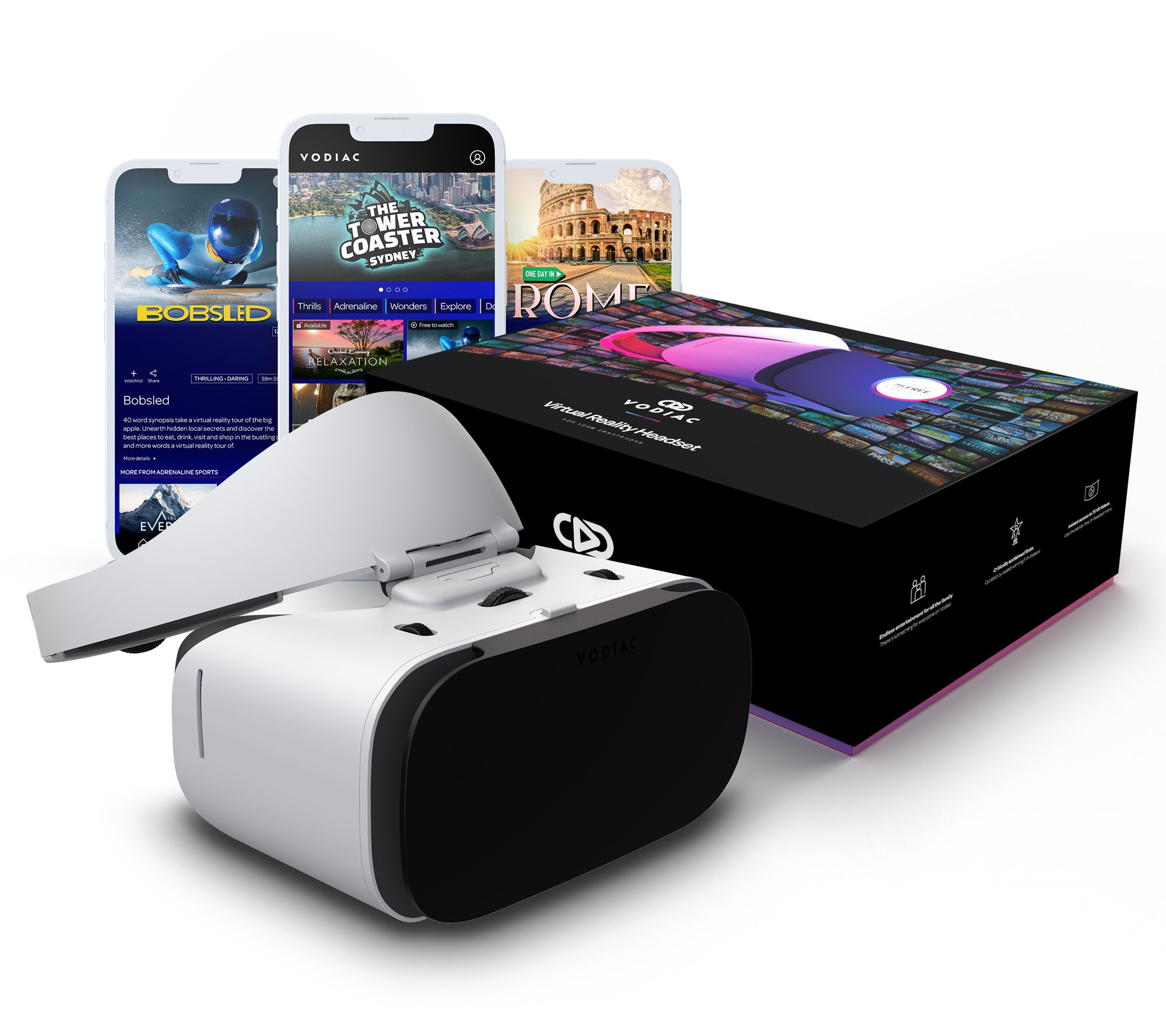 Vuggeviser ånd slim Vodiac VR Headset for Smart Phone with 75 Experiences - QVC.com
