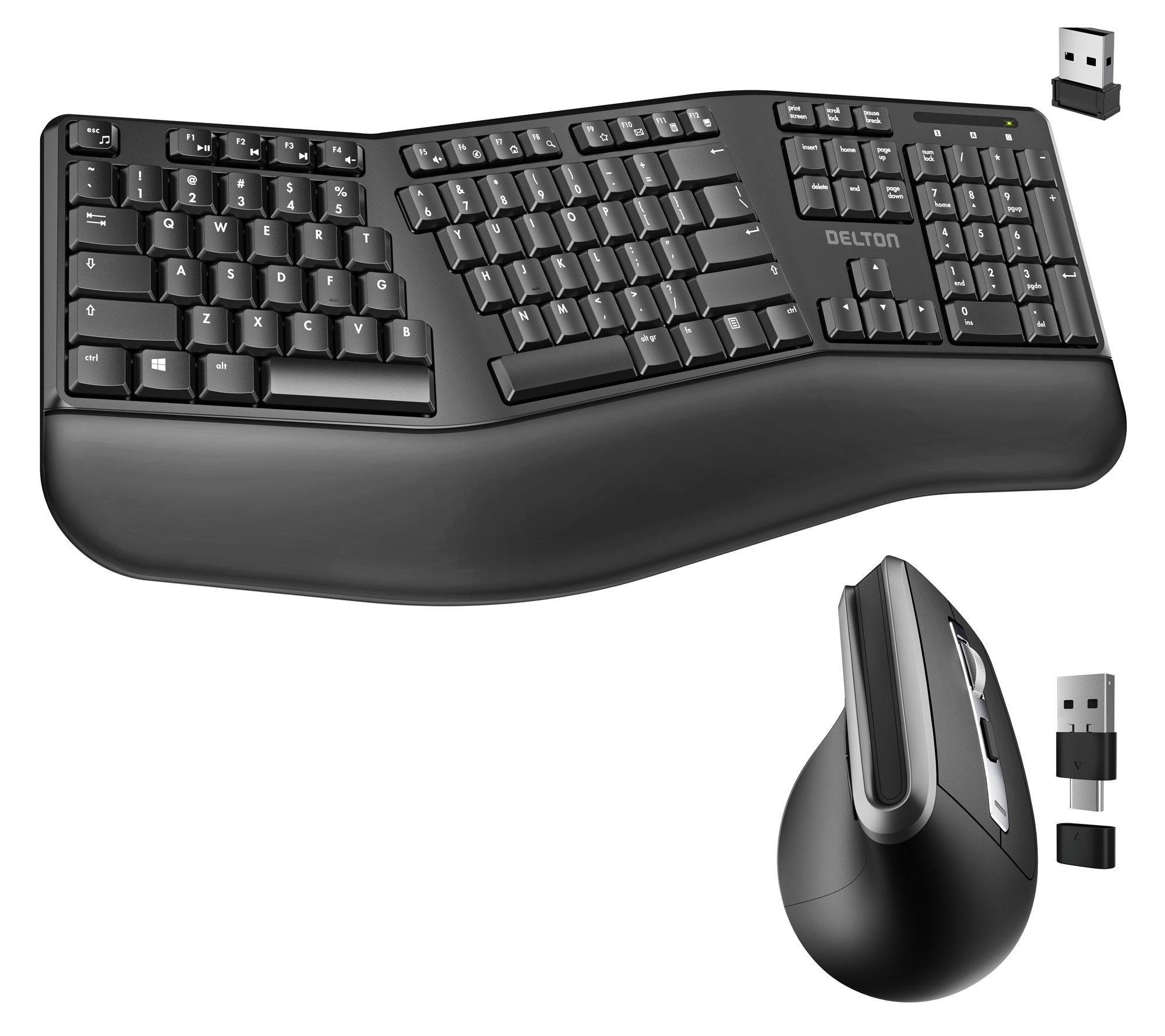 Delton G20 Ergonomic Wireless Keyboard and Optical Mouse Combo
