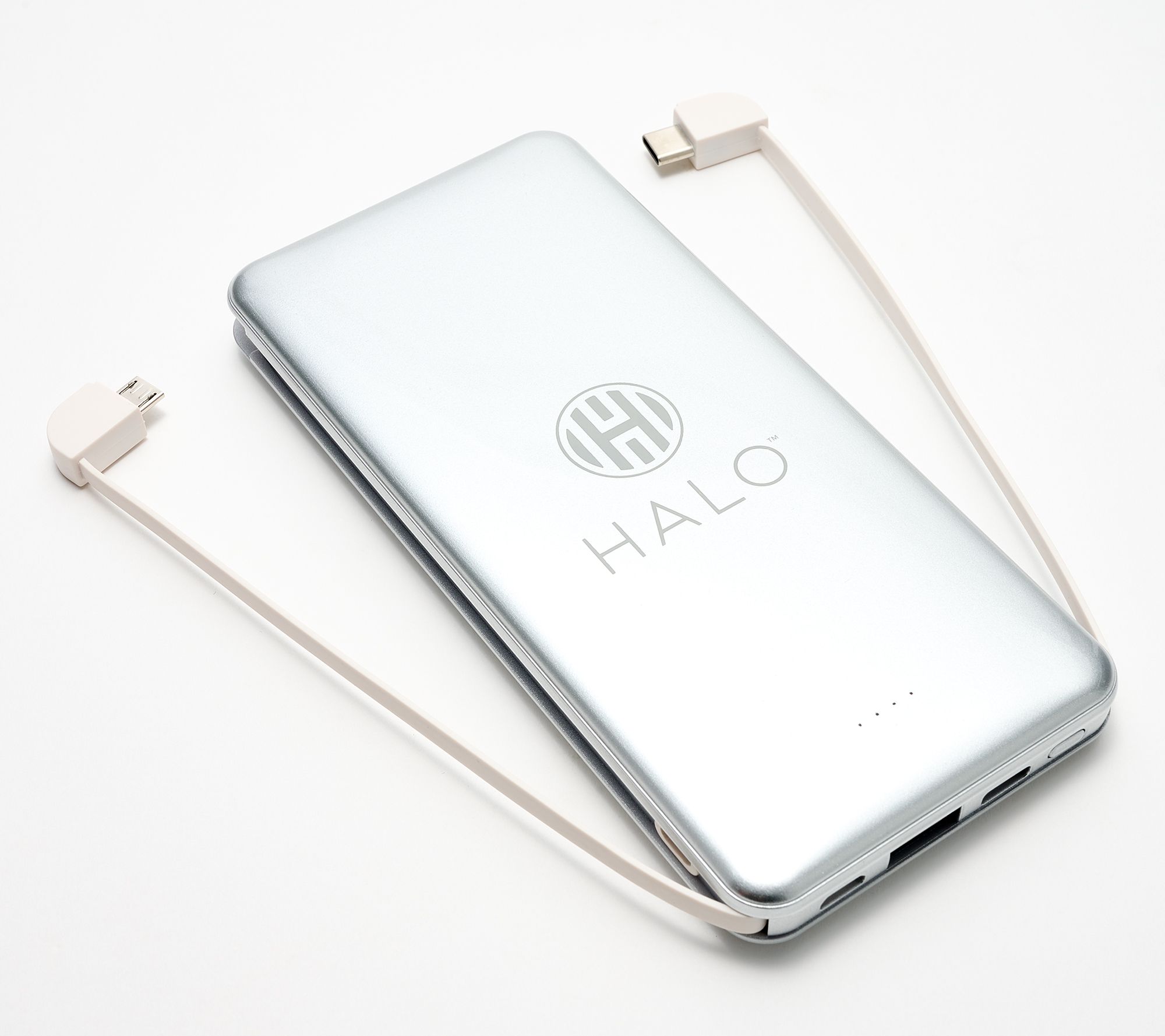 HALO 10,000mAh Power Bank with Integrated Cables & Fast Charging