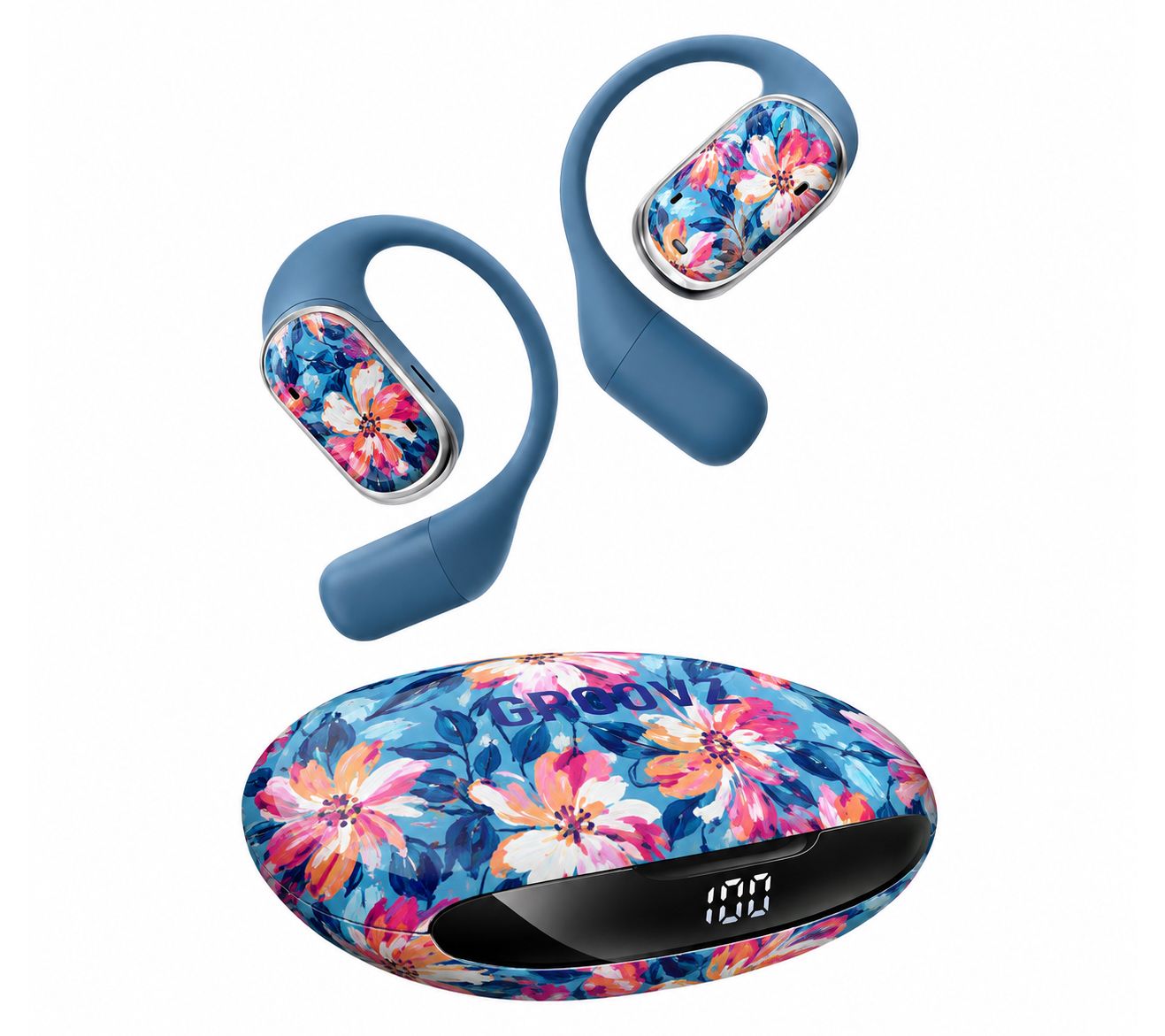 Groovz Plus Open Ear True Wireless Headphones with Charging Case
