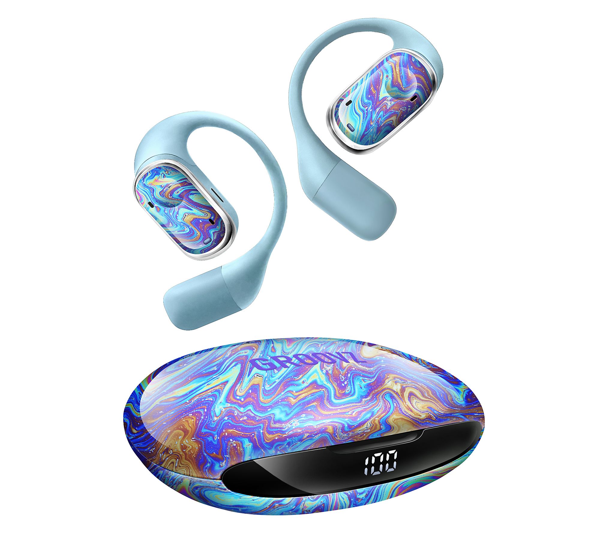 Groovz Plus Open Ear True Wireless Headphones with Charging Case