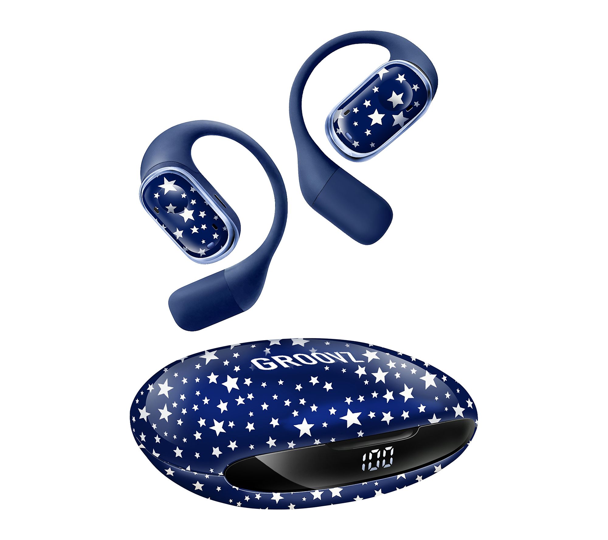 Groovz Plus Open Ear True Wireless Headphones with Charging Case