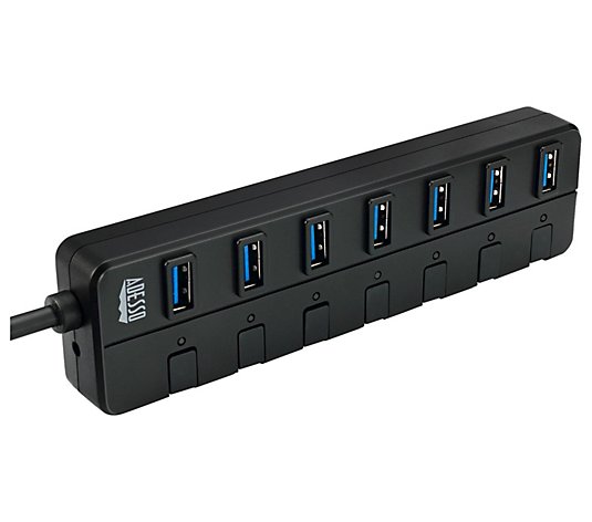 Adesso 7-Port USB 3.0 Hub Power Switch and Power Adapter