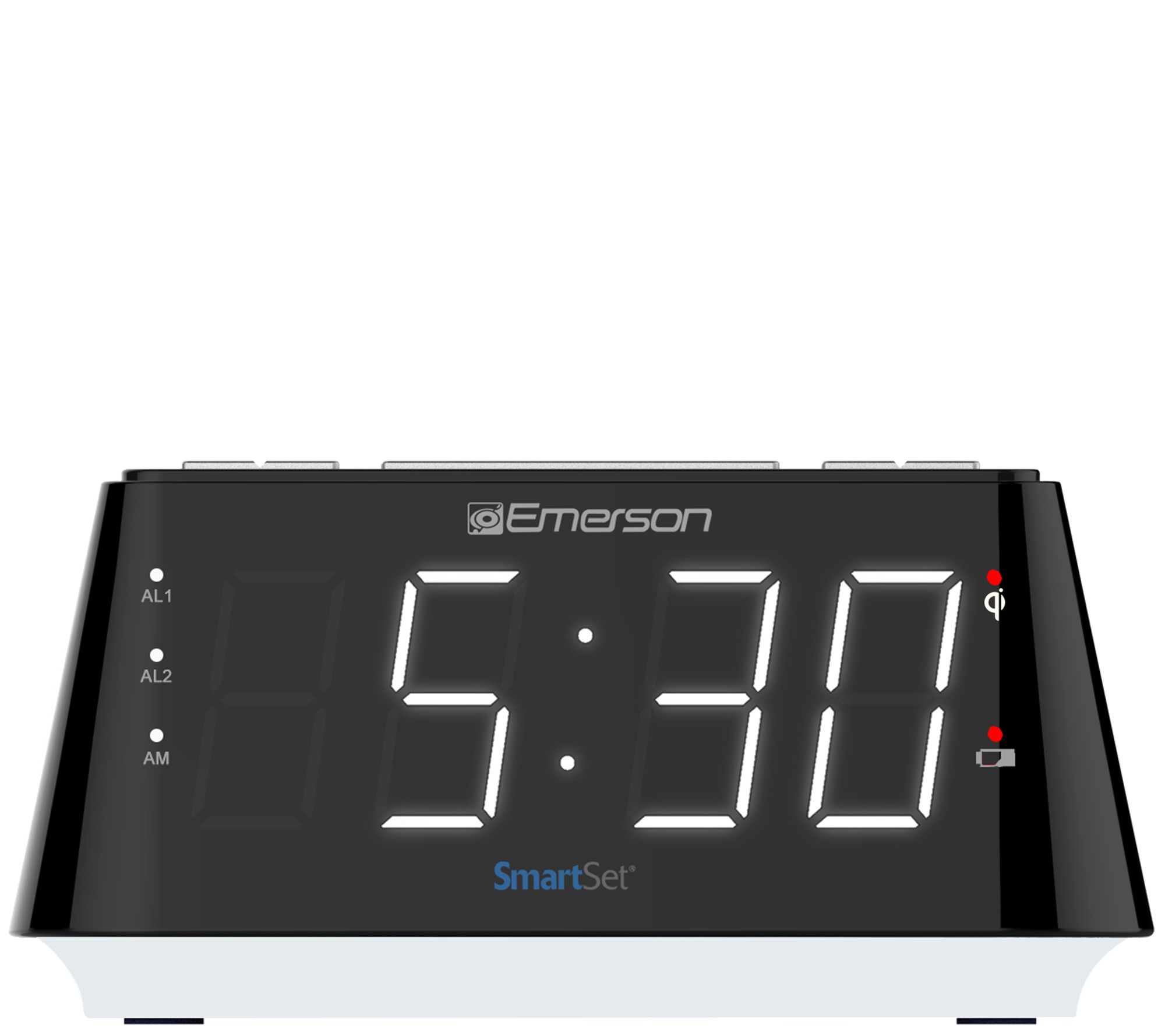 Emerson Smartset Alarm Clock With 1 2 White Led Night Light Qvc Com