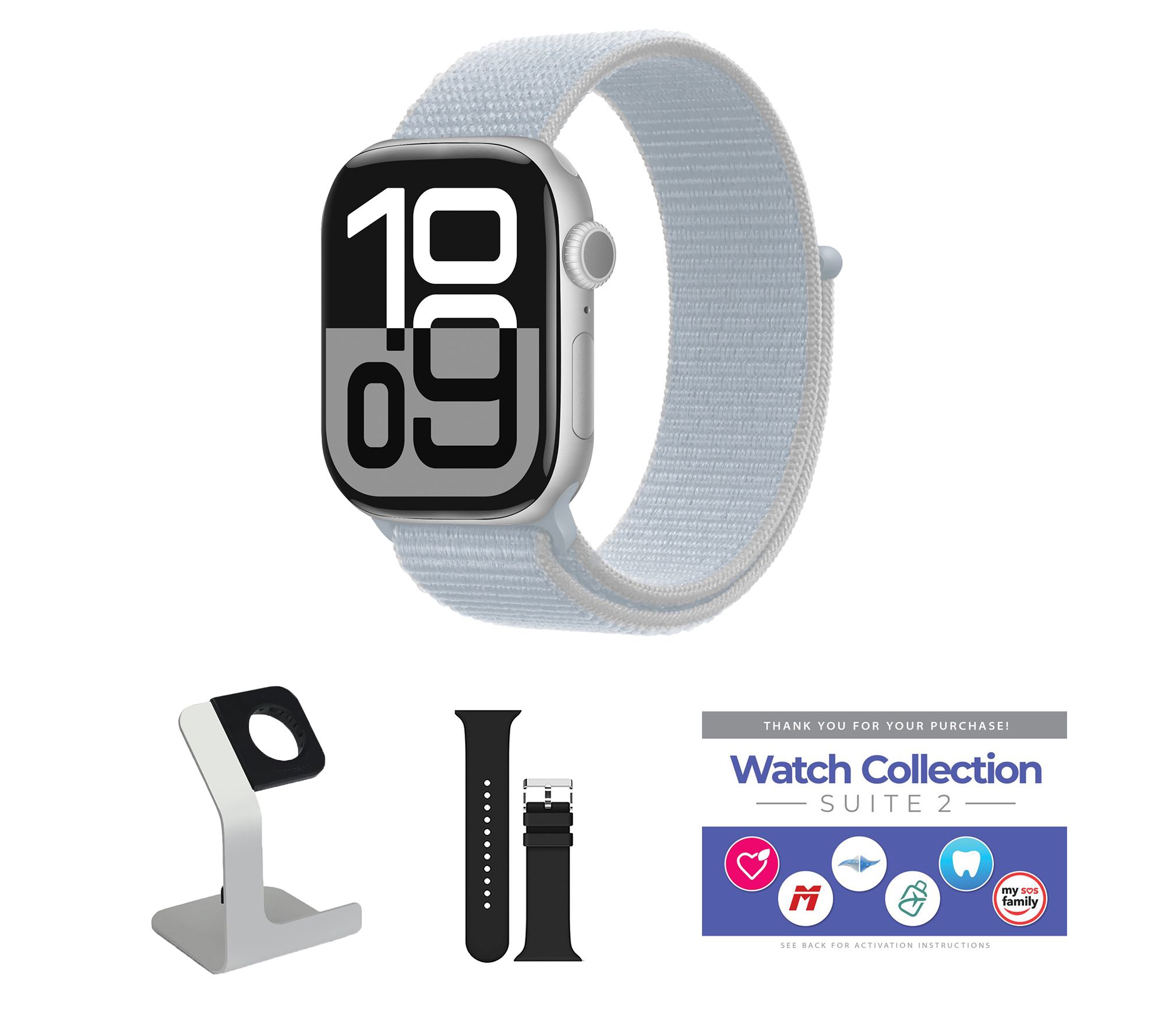 Apple Watch Series 10 GPS + Cellular 42mm SportLoop Bundle