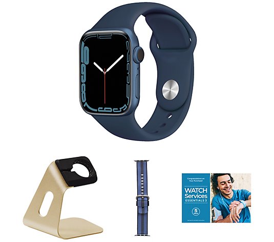 スマートフォン/携帯電話 その他 Apple Watch Series 7 41mm GPS Smartwatch with Accessories - QVC.com