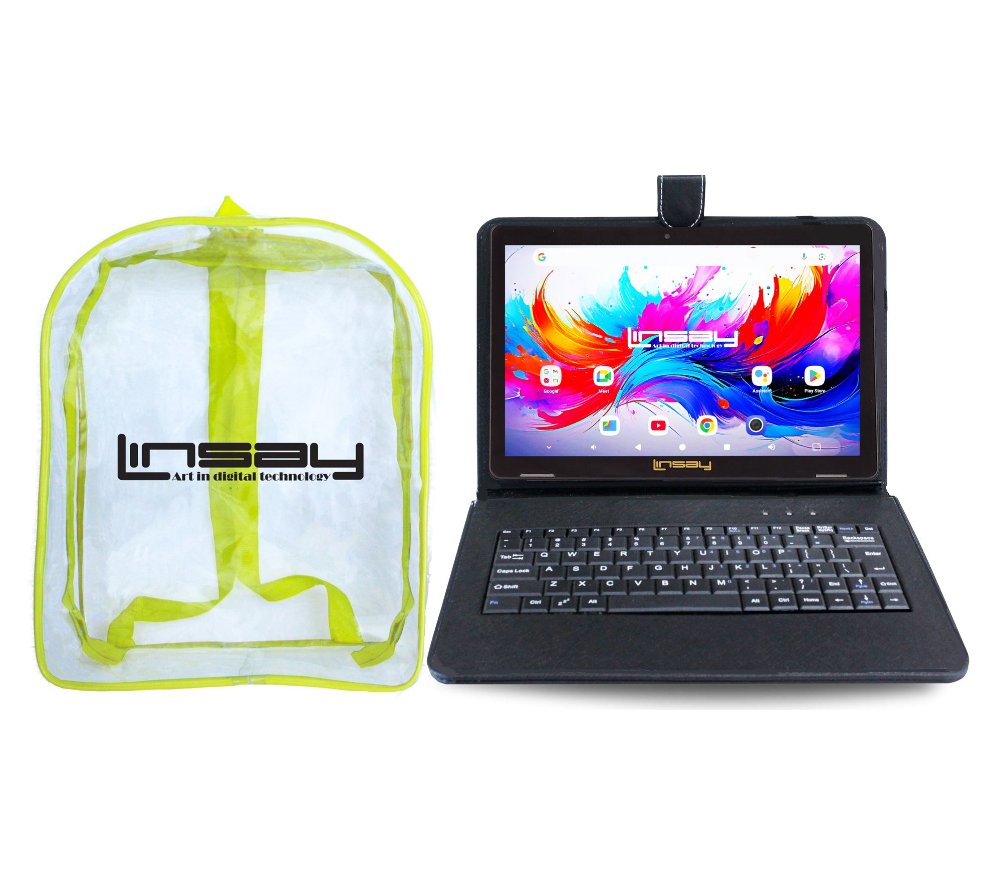 LINSAY 10.1" Octa Core 4GB Ram 256GB Storage w/Blak Key Bag