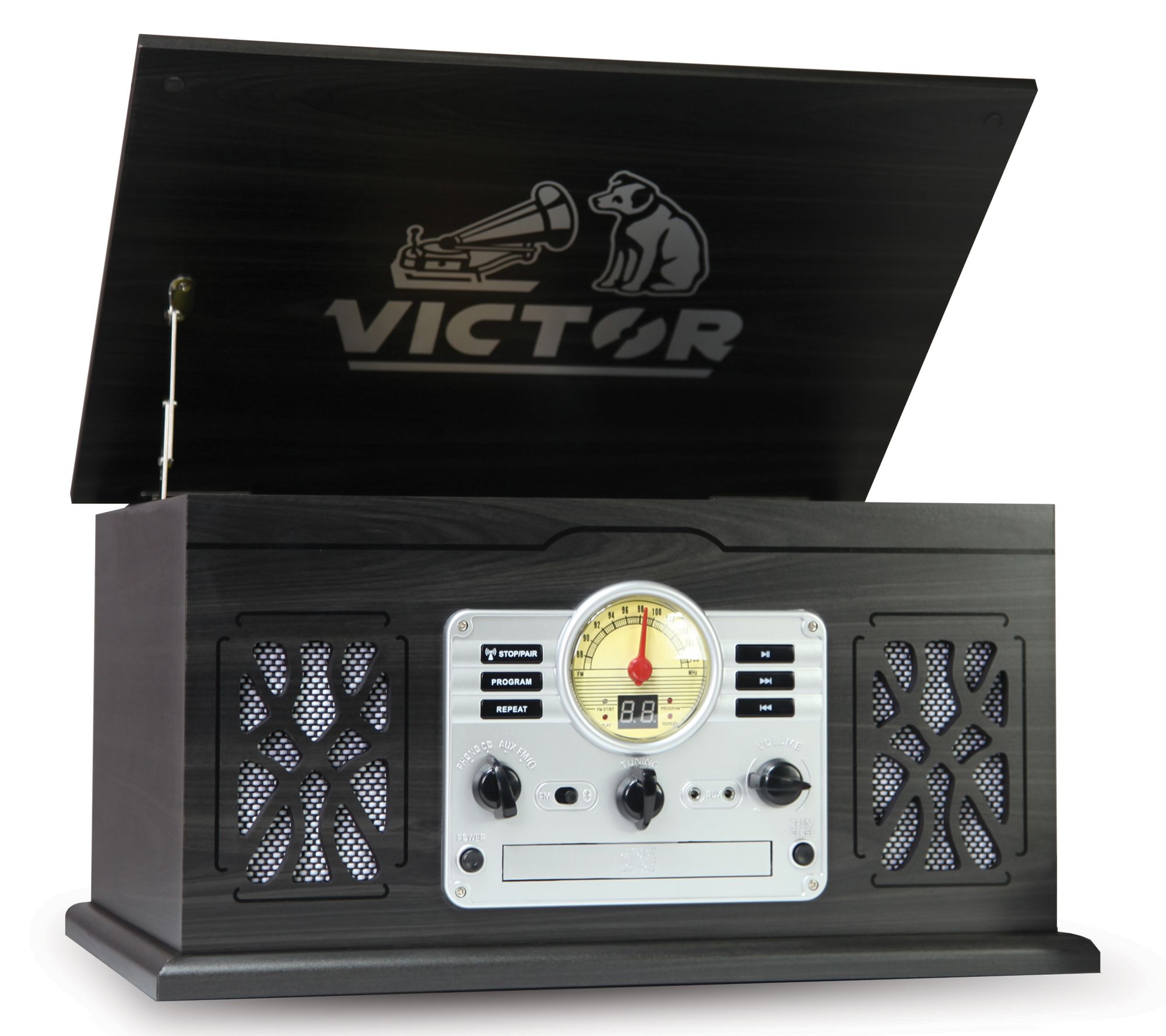 Victor State 7-in-1 Wood Music Center