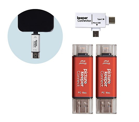 Picture Keeper Set of 2, 32GB Digital Storage Saving & Photo Editing Devices