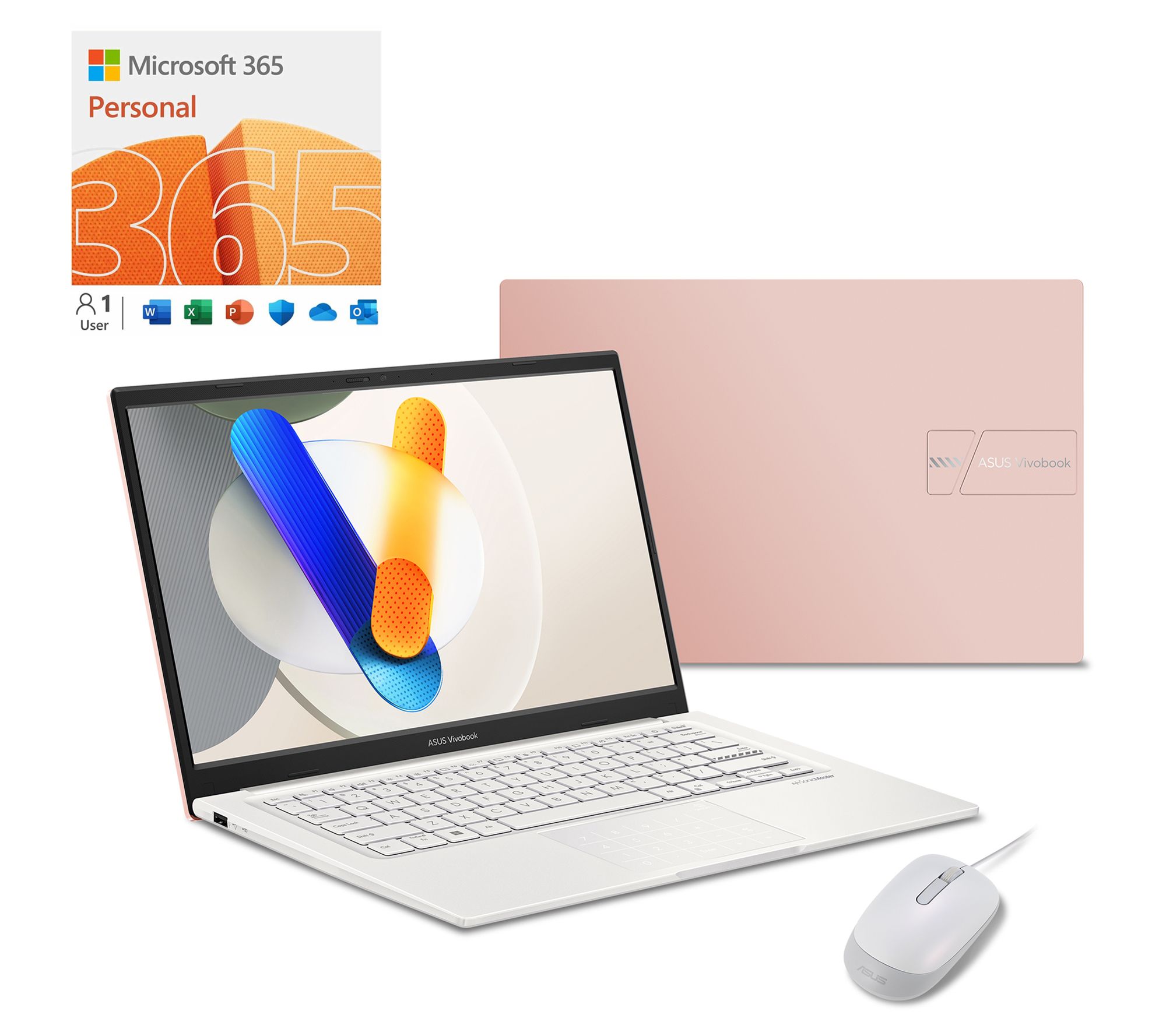 ASUS Vivobook 14" FHD Laptop Intel Core 5 512GB SSD with ADP & MS365
