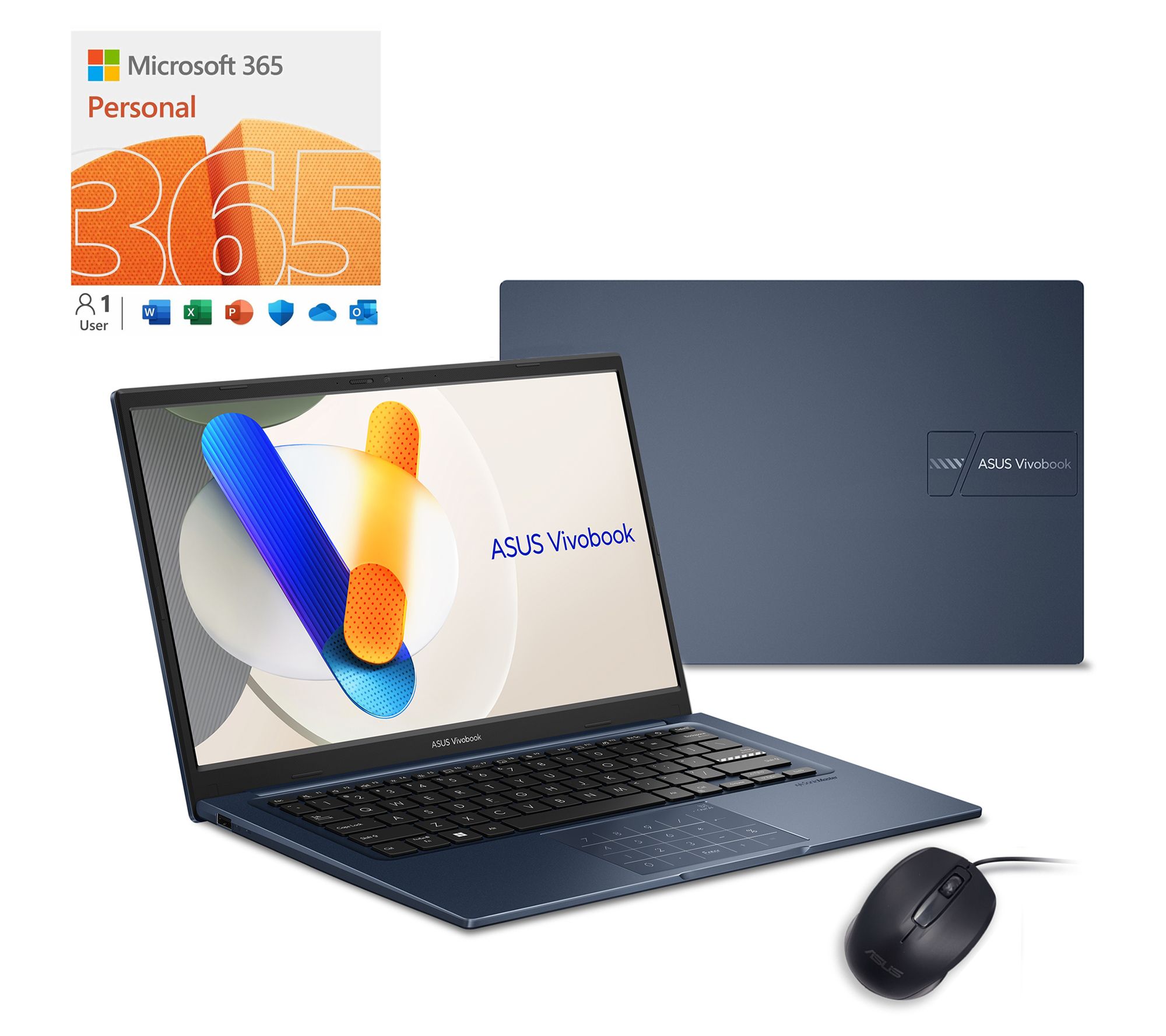 ASUS Vivobook 14" FHD Laptop Intel Core 5 512GB SSD with ADP & MS365