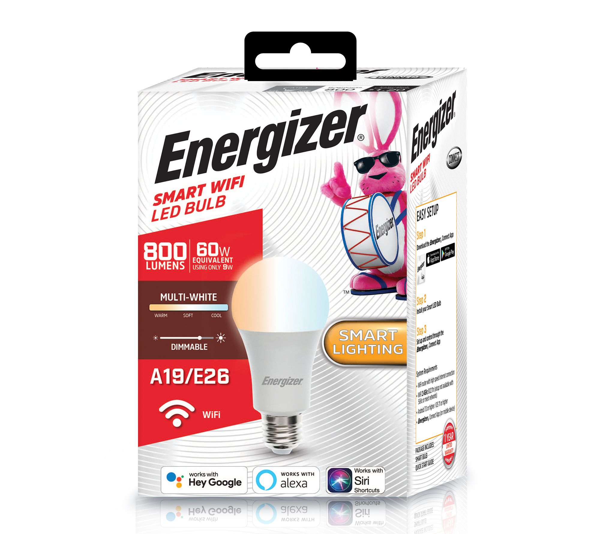 Energizer Smart Multi-White Dimmable LED Bulb