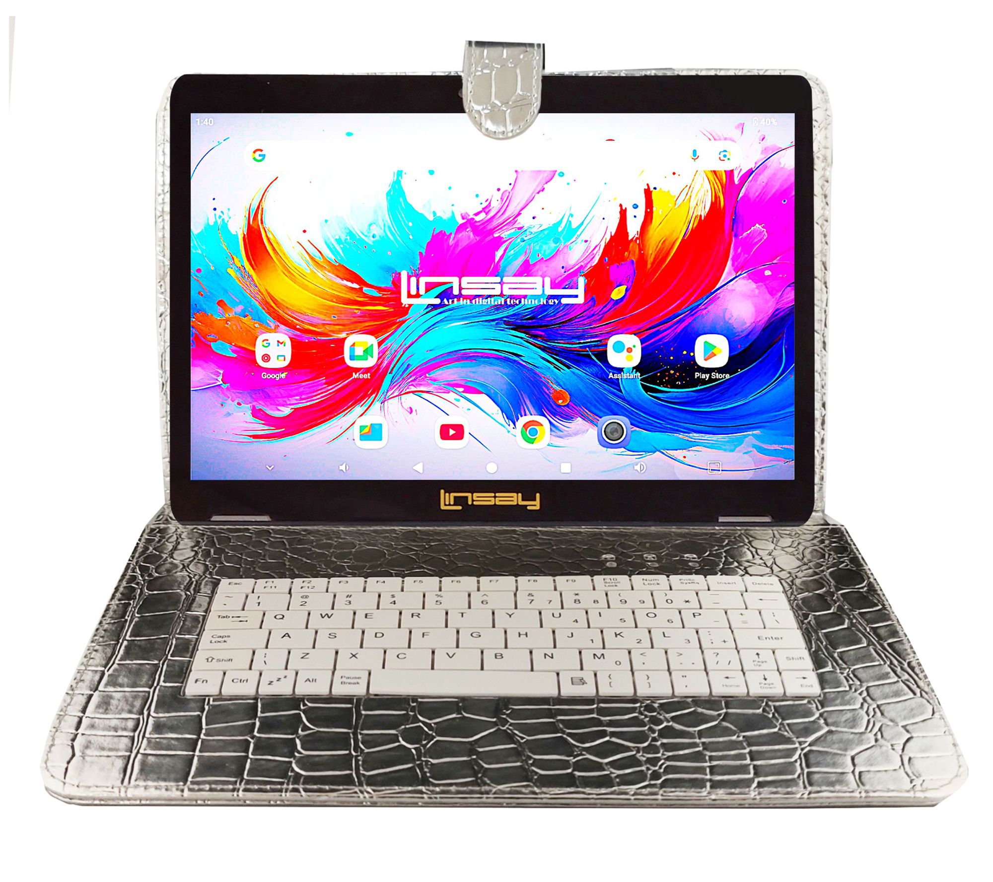 LINSAY 10.1"Octa Core 4GB Ram 256GB Storage w/Croc Key