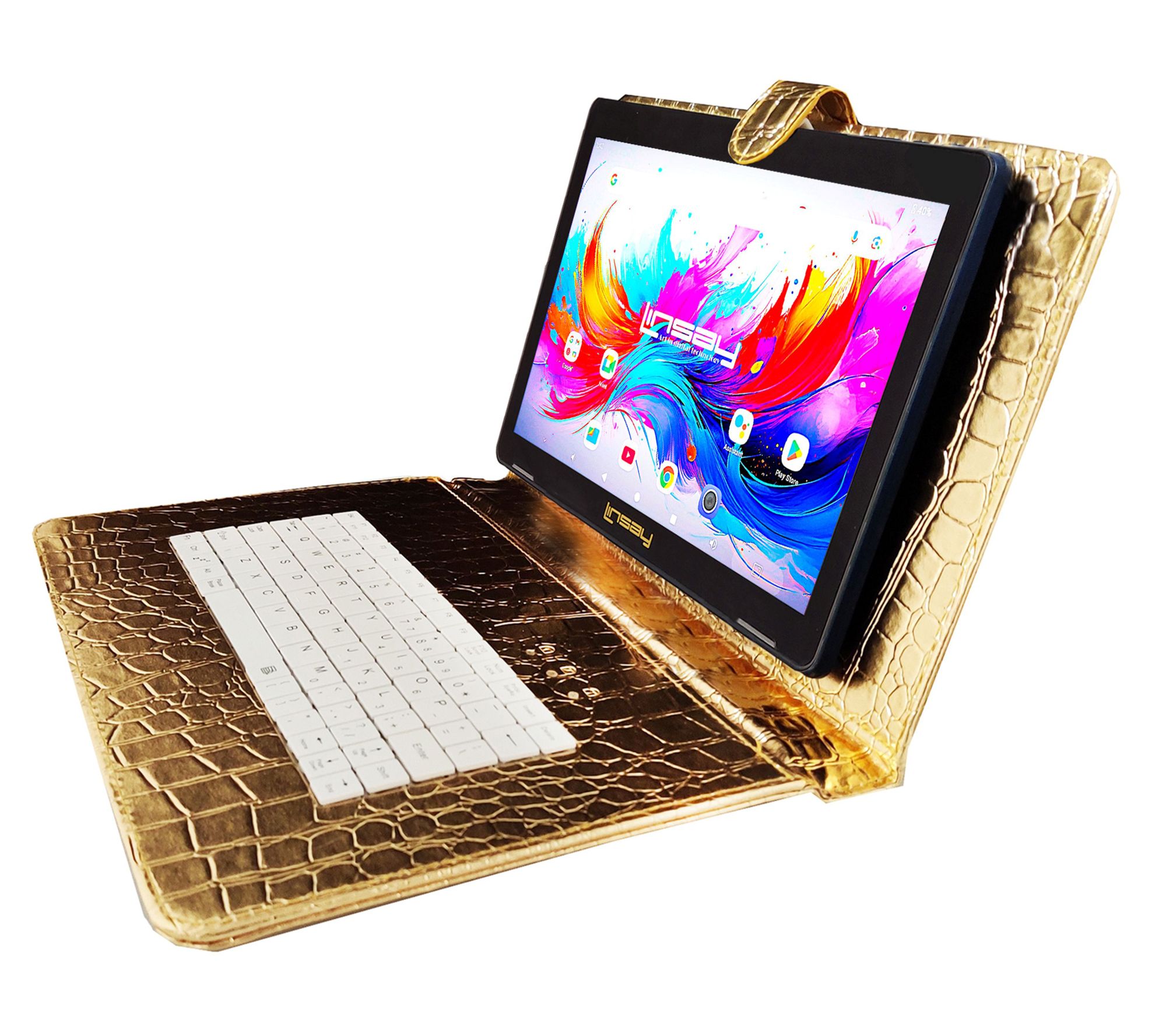 LINSAY 10.1"Octa Core 4GB Ram 256GB Storage w/Croc Key