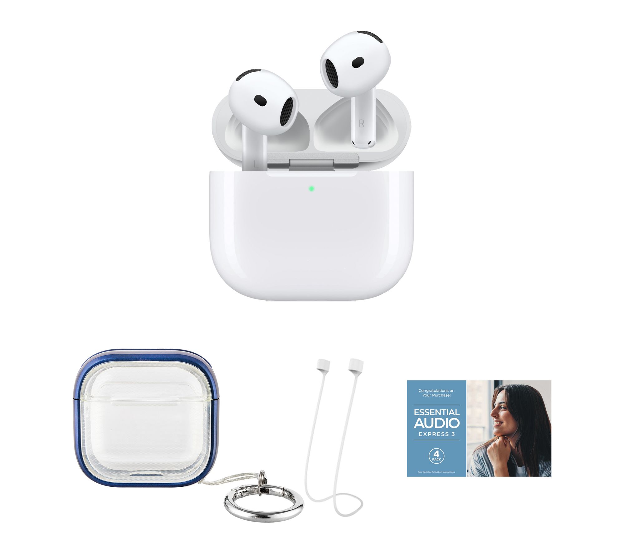 Apple AirPod 4 with Software Suite, TransparentCarry Case, an