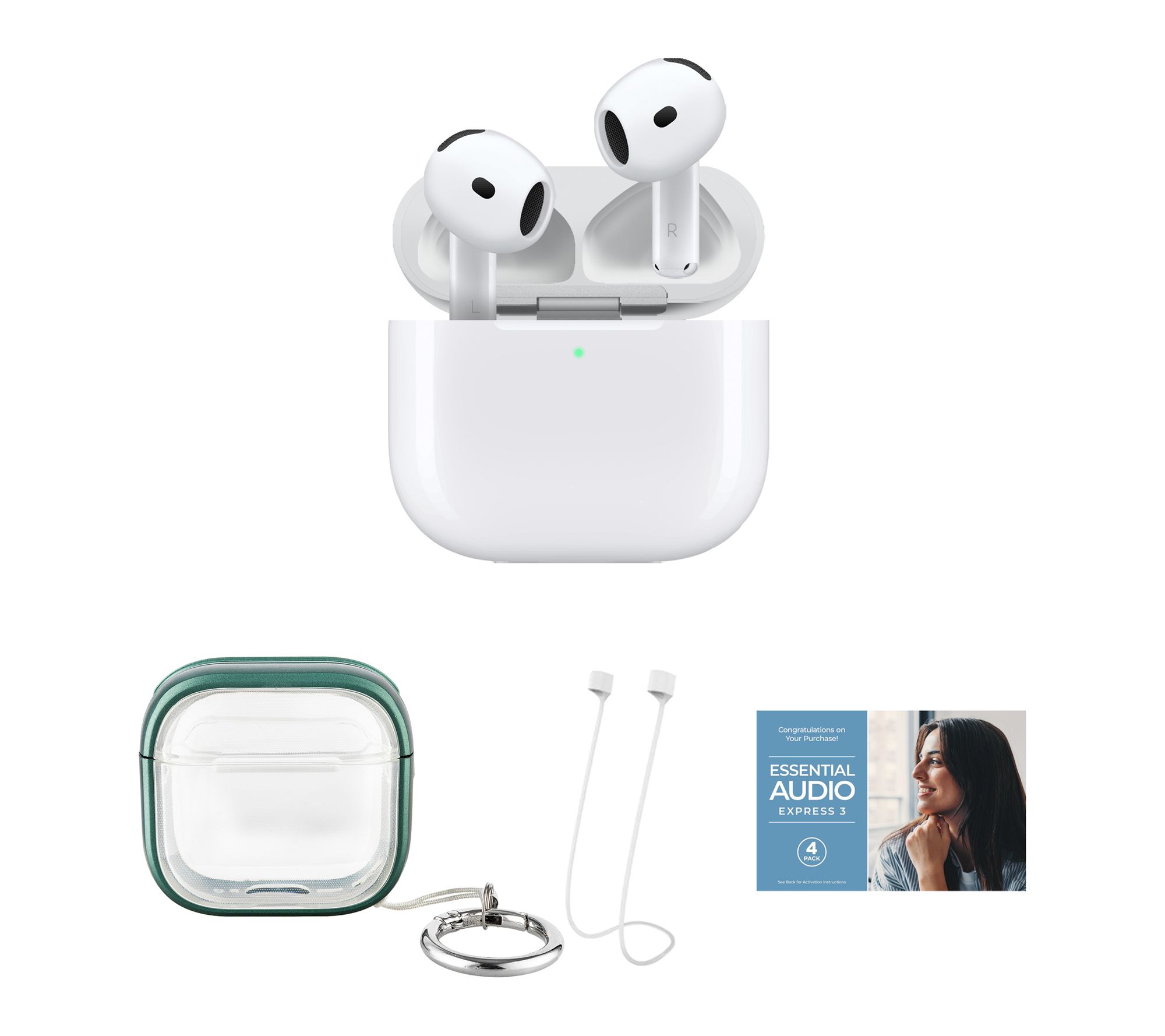 Apple AirPod 4 with Software Suite, TransparentCarry Case, an