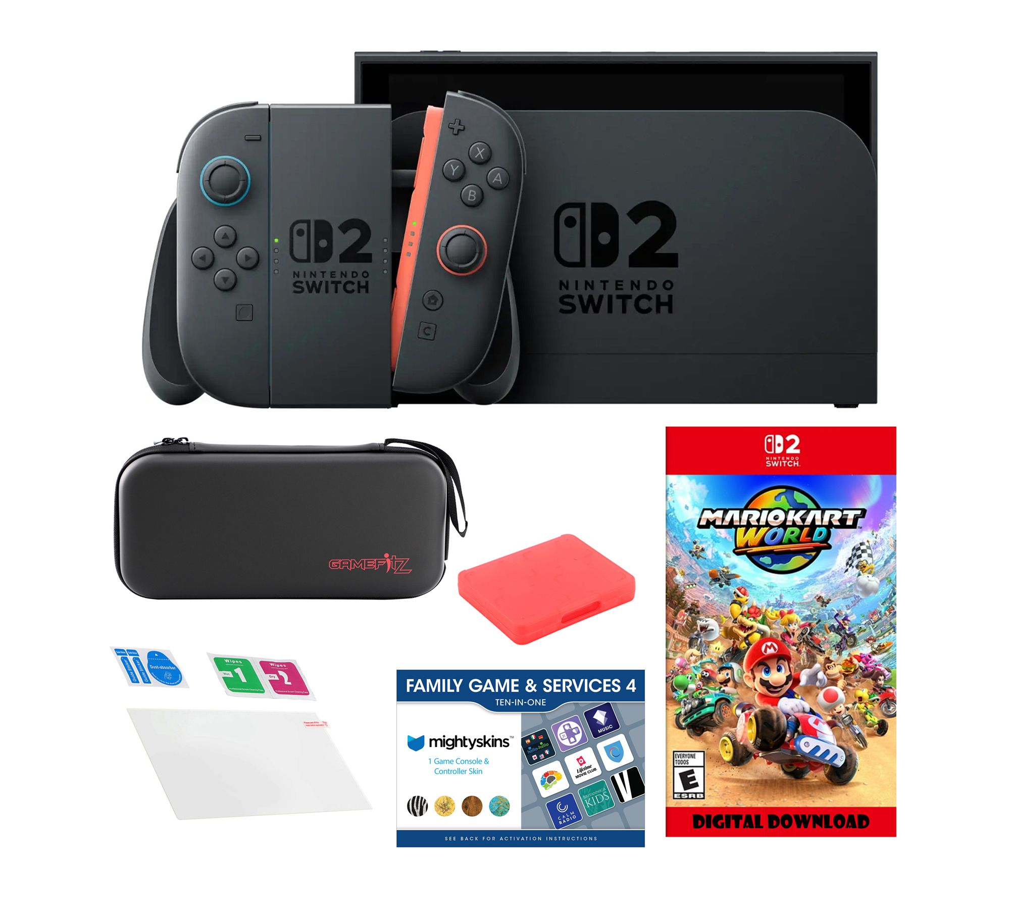 Nintendo Switch 2 Mariokart World with Accessories Kit & Combo