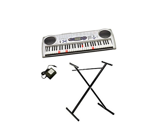 Droop Ulydighed bruge Casio LK43 61-Key Full-Size Lighted Keyboard w/Stand & Adapter - QVC.com