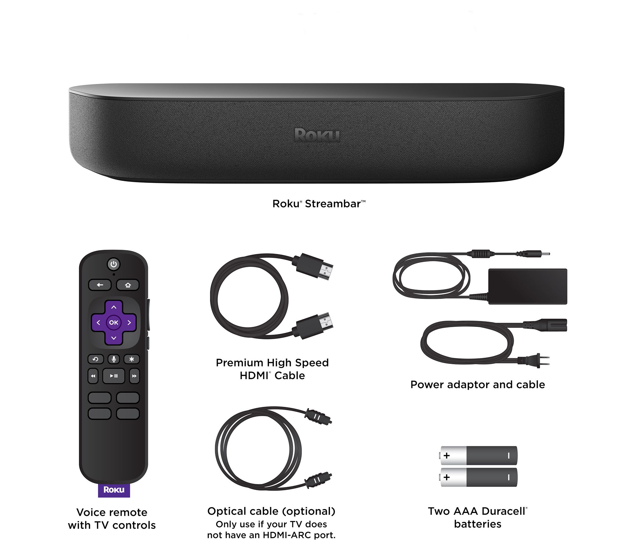 "As Is" Roku Streambar 4K Streaming Device with Audio Remote