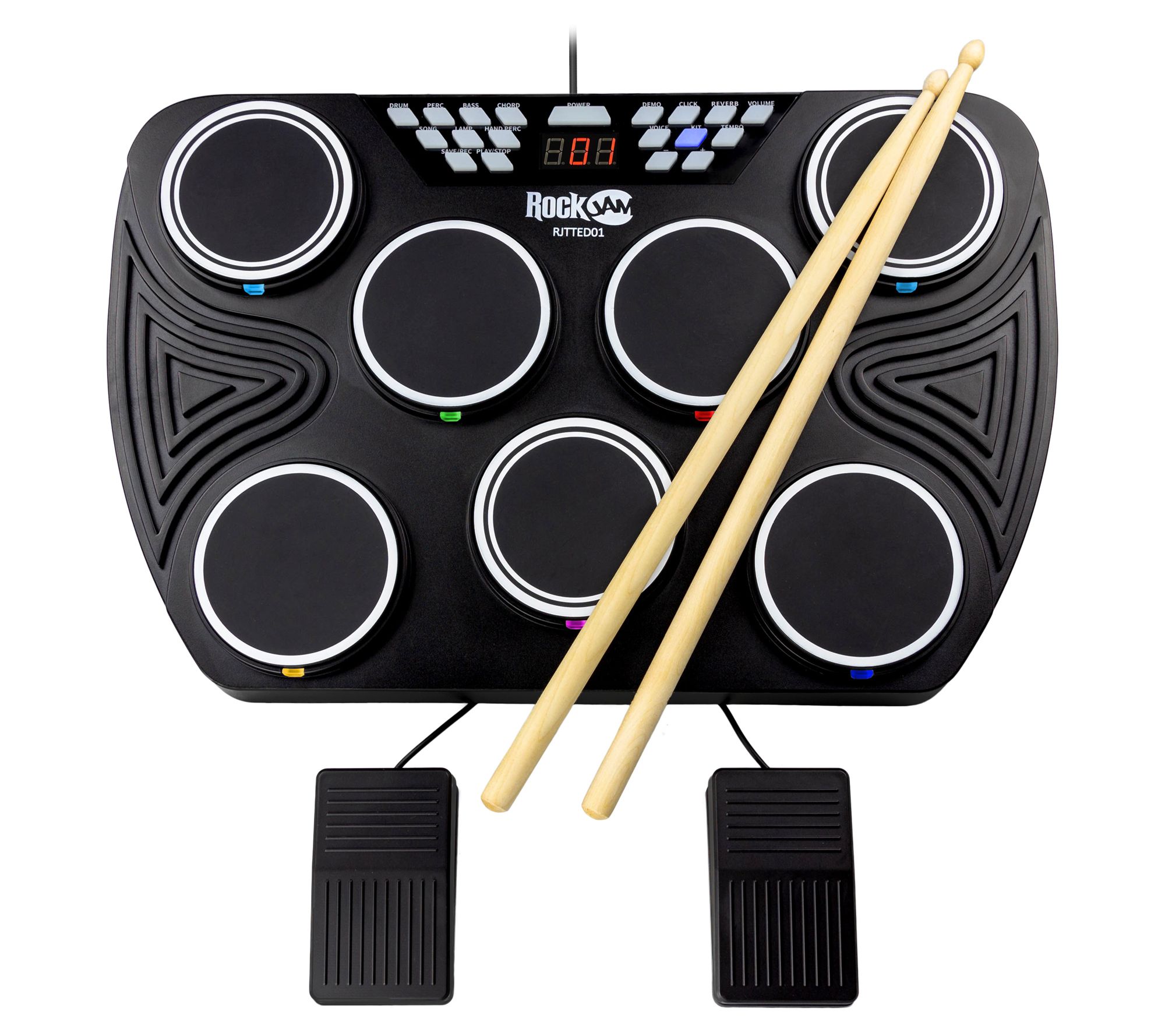 RockJam Tabletop 7 Pad Electronic Bluetooth Drum Kit