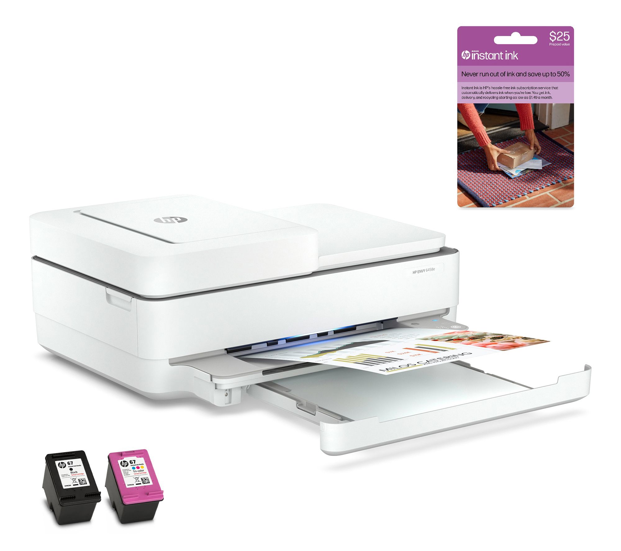 HP Envy 6400 Series All-in-One Printer with Ink Card - QVC.com