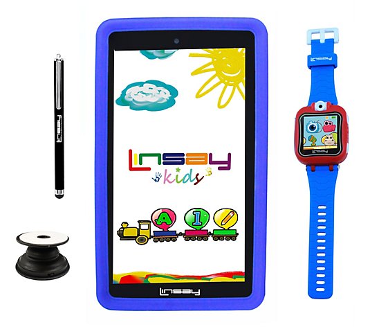 Linsay 7" 2GB RAM 32GB Tablet w/ Kids Holder, Pen & Smartwatch
