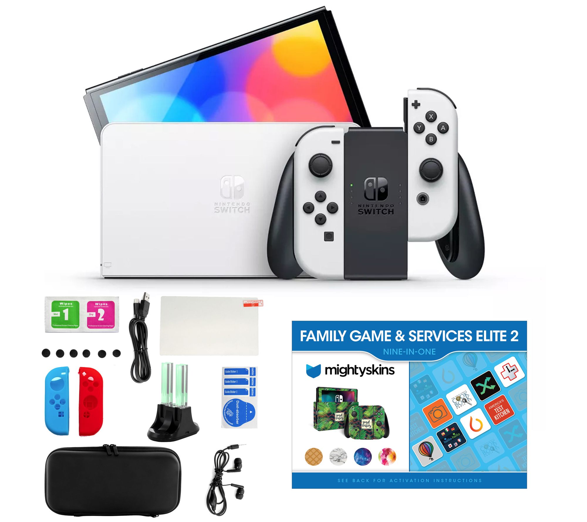 Nintendo Switch OLED Console with Accessories and Voucher - QVC.com