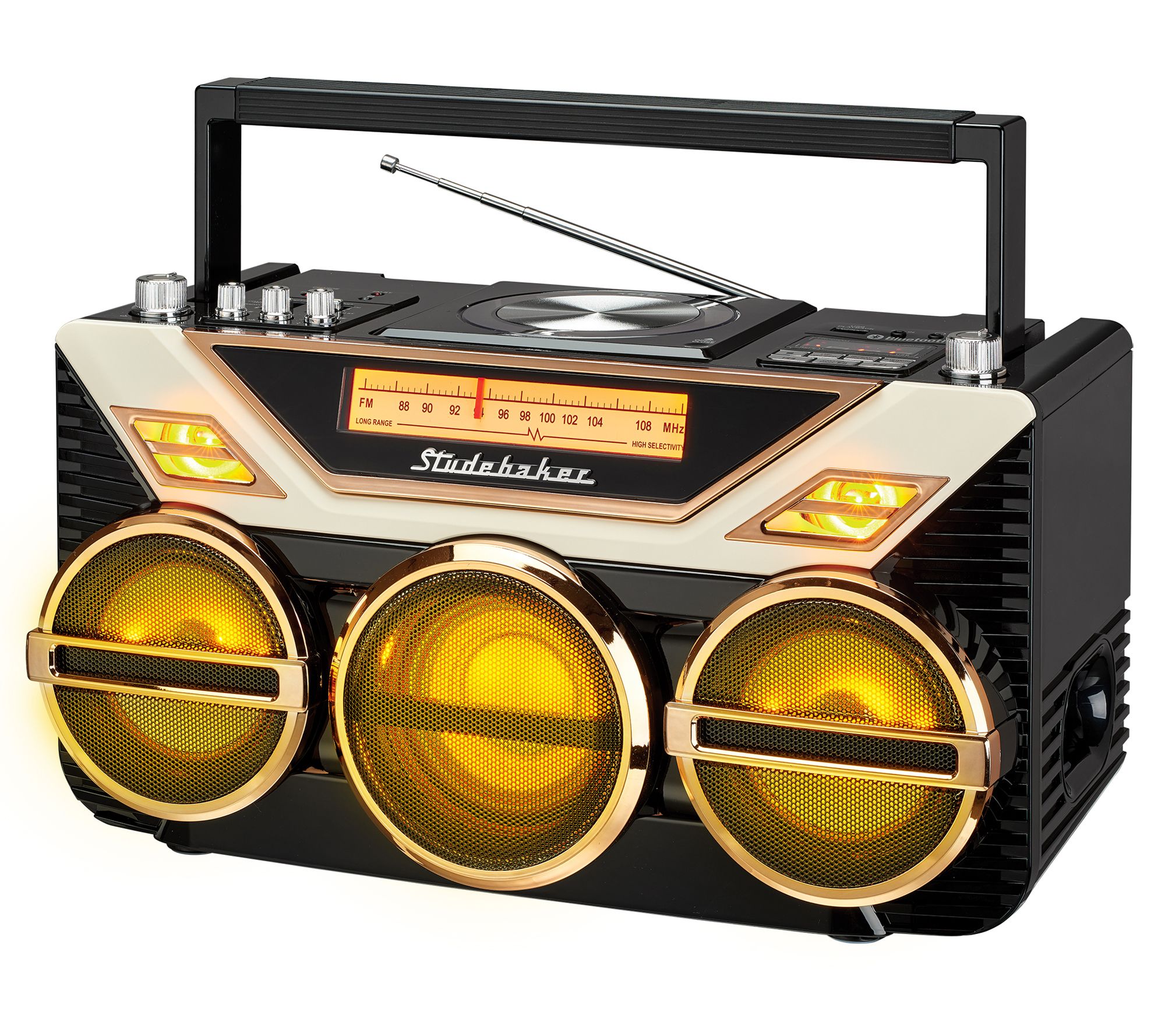 Studebaker Boombox with Bluetooth/CD/FM Radio and 15W Subwoofer