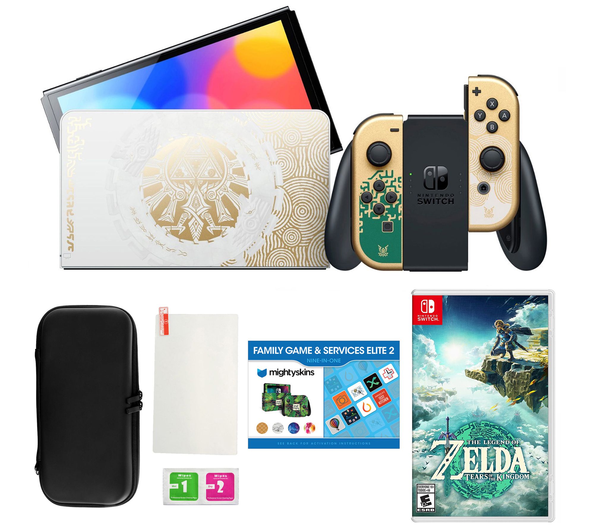 Nintendo Switch OLED - The Legend of Zelda: Tears of the Kingdom Edition  with Case and Wireless Controller Bundle