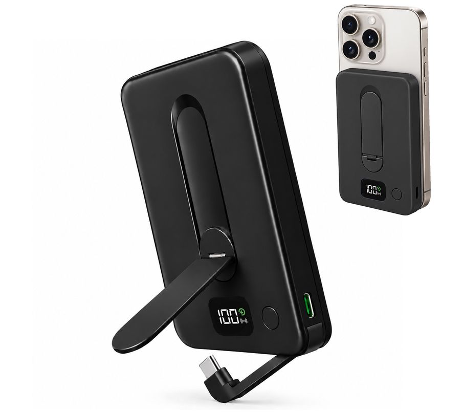 Limitless 5,000mAh Slim Wireless Power Bank with Built In Cable