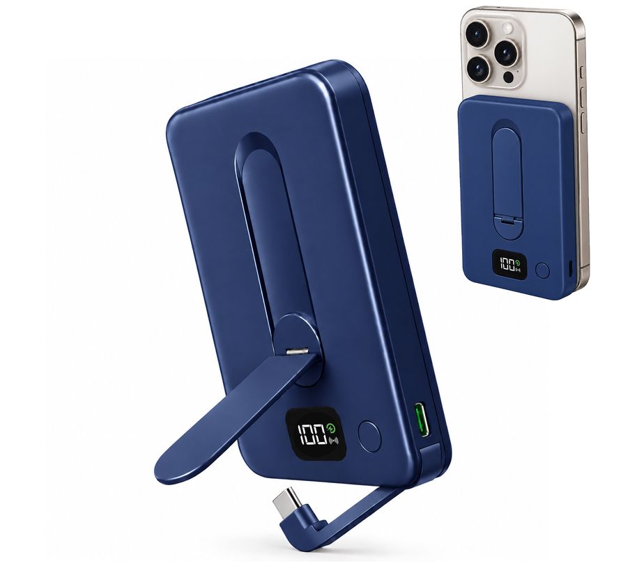Limitless 5,000mAh Slim Wireless Power Bank with Built In Cable