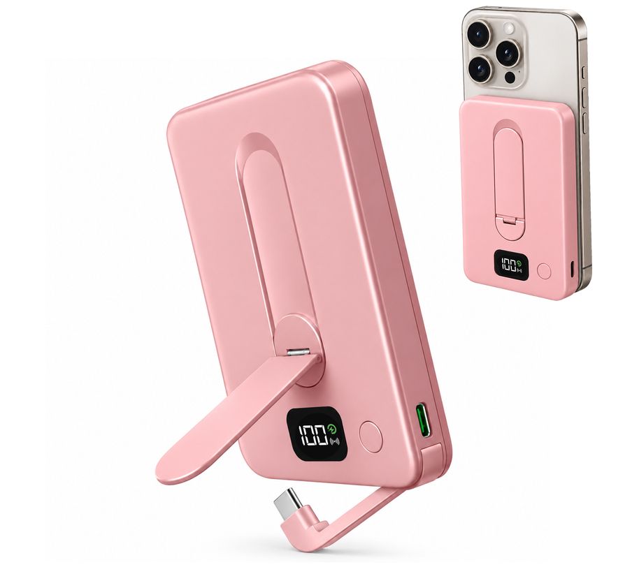 Limitless 5,000mAh Slim Wireless Power Bank with Built In Cable