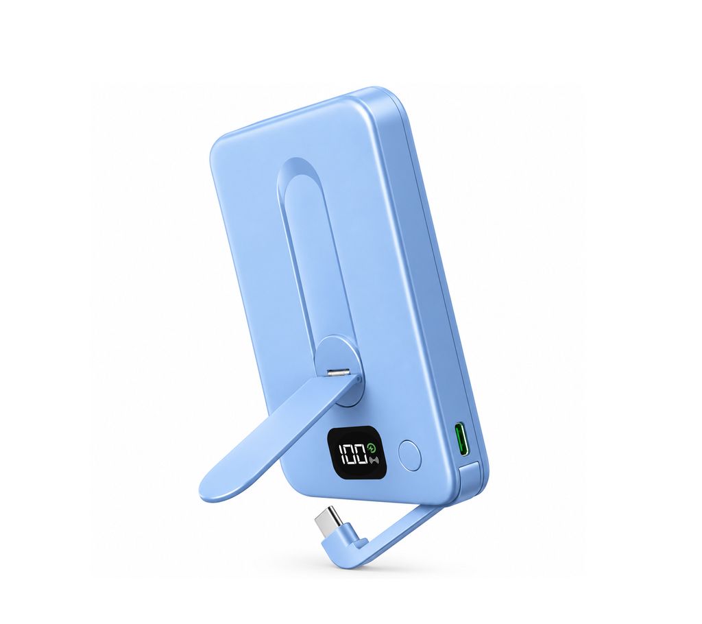 Limitless 5,000mAh Slim Wireless Power Bank with Built In Cable