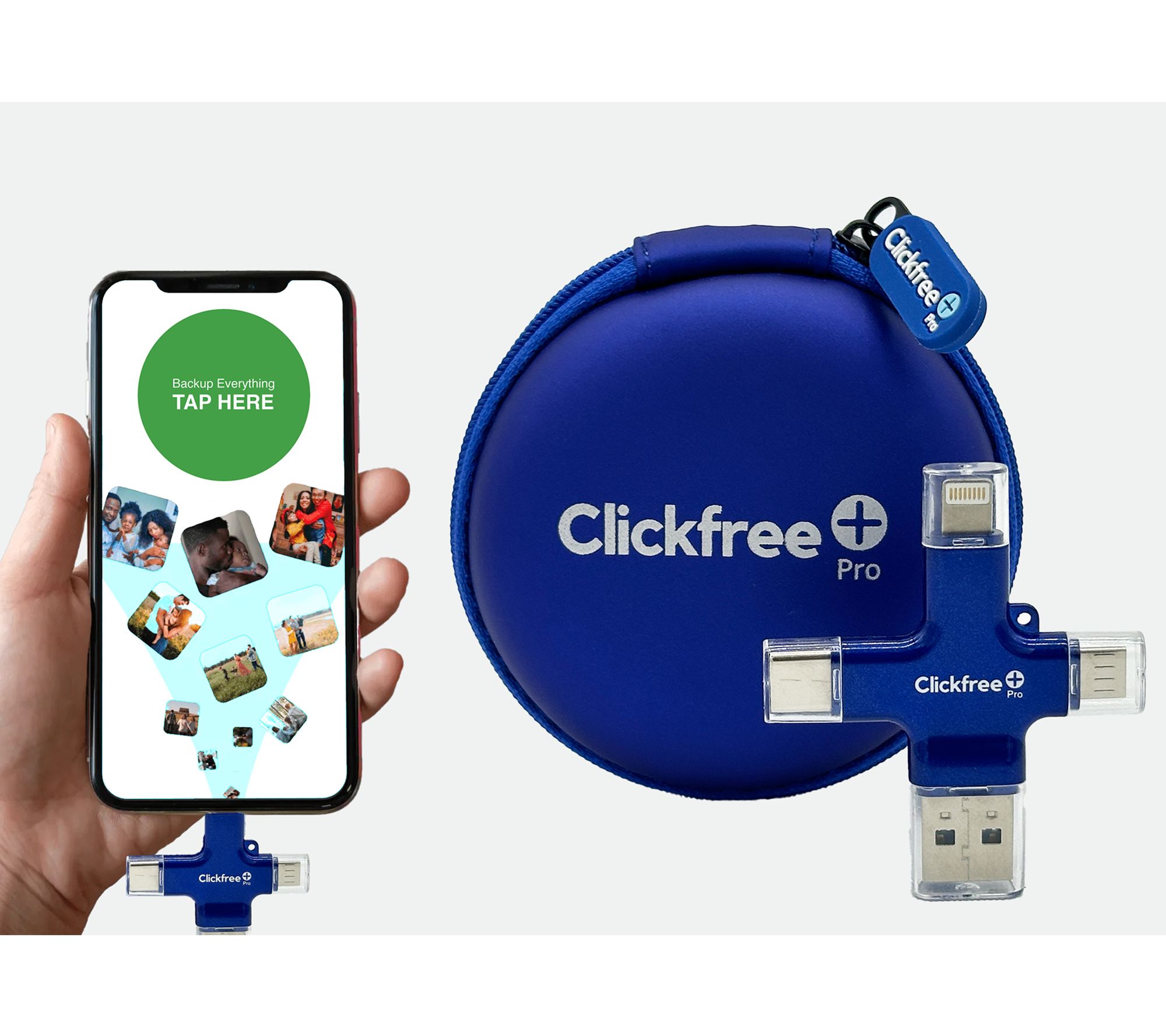 Clickfree Pro 128GB Universal Photo & Video Saver w/Case & 100 AI Credits