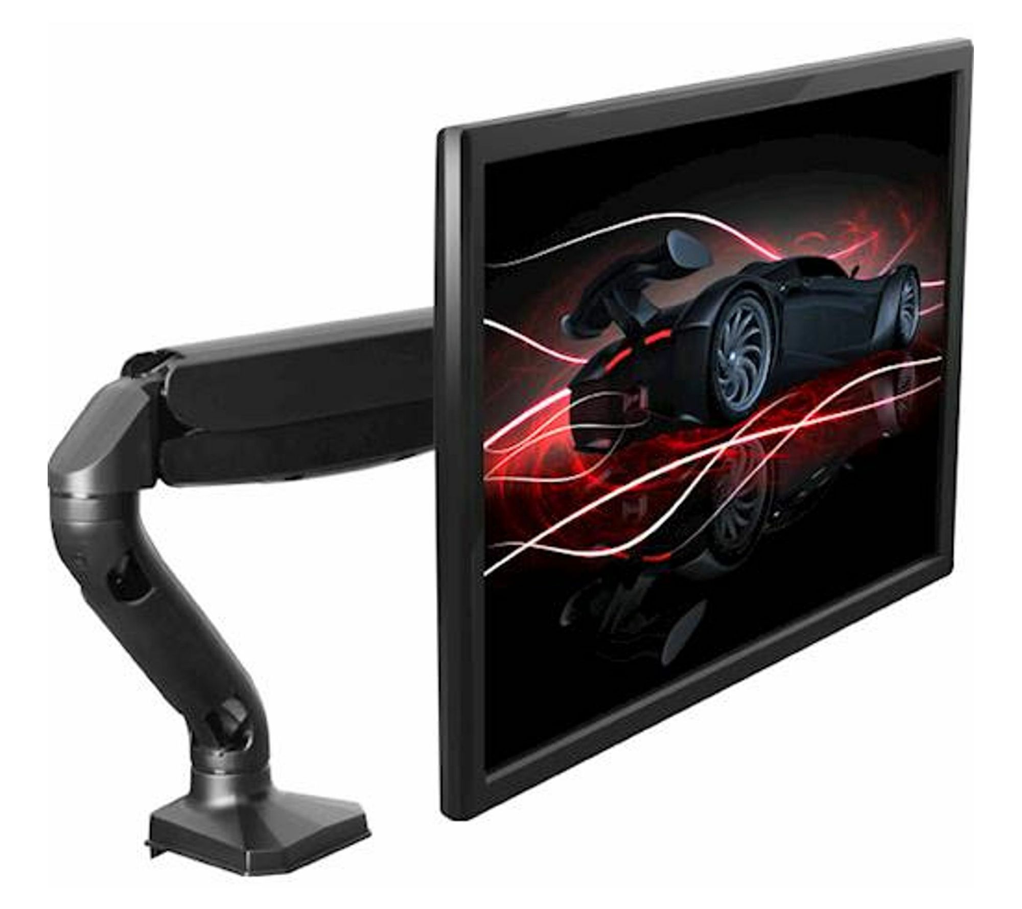 Uncaged Ergonomics Single Computer Monitor Armwith 2 USB Port