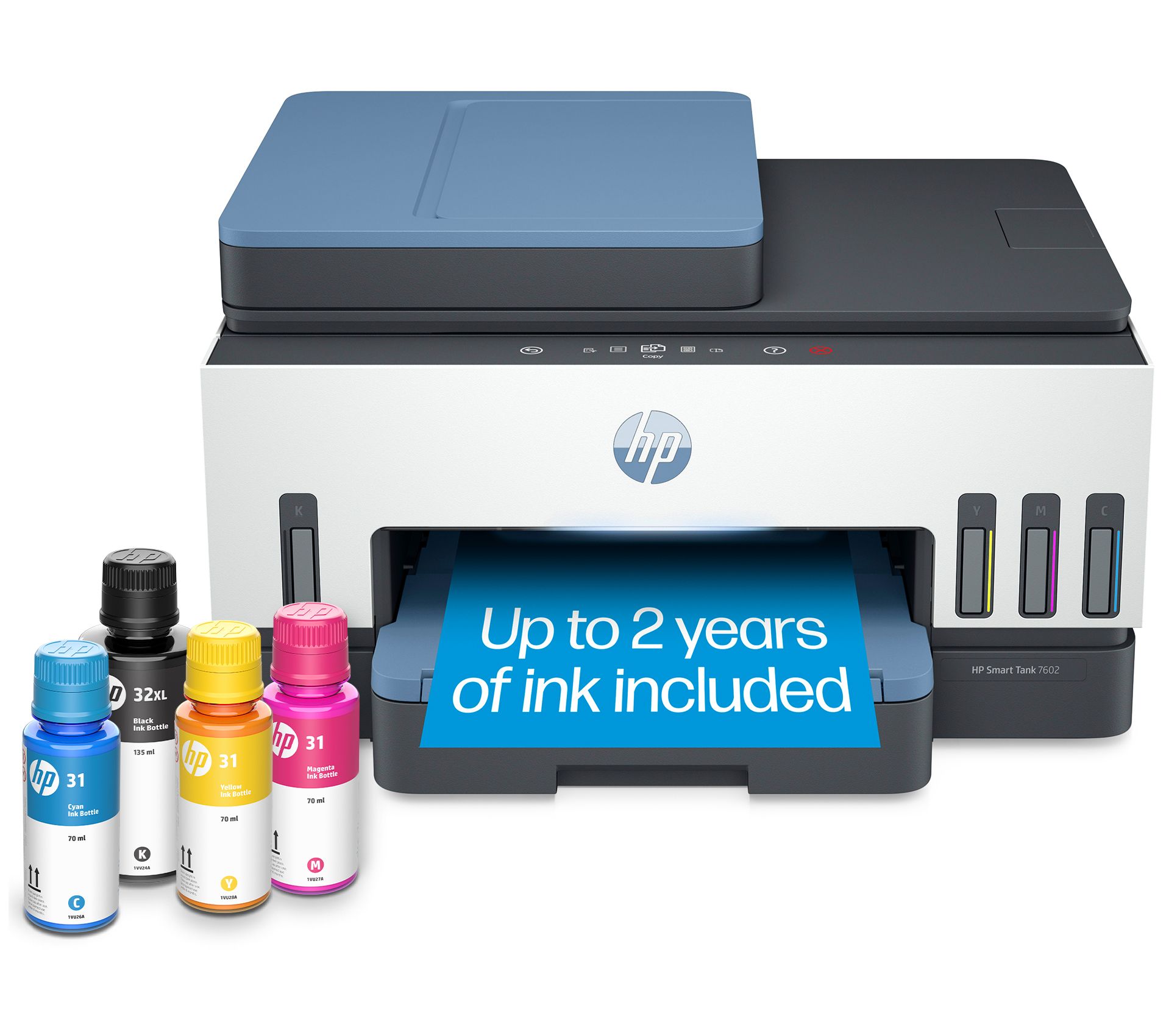 HP Smart Tank 7602 All-in-One Printer with 2 Years of Ink on QVC 