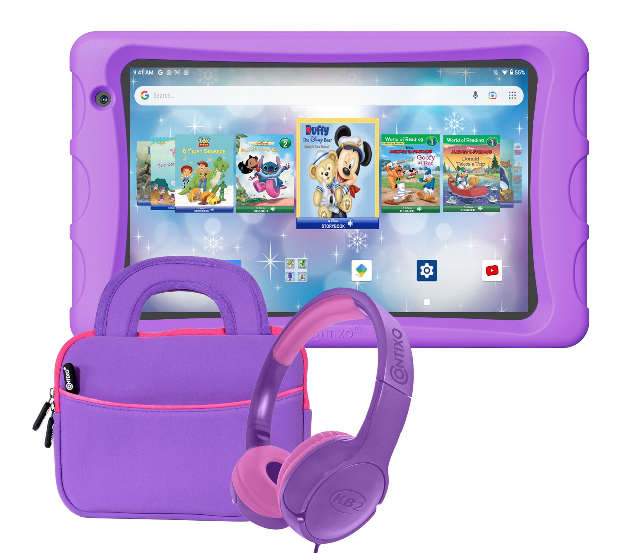 Contixo 8" K80A Kids Tablet 32GB with Headphone& Tablet Bag