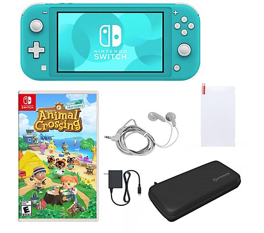 Nintendo Switch Lite with Animal Crossing Game and Accessories