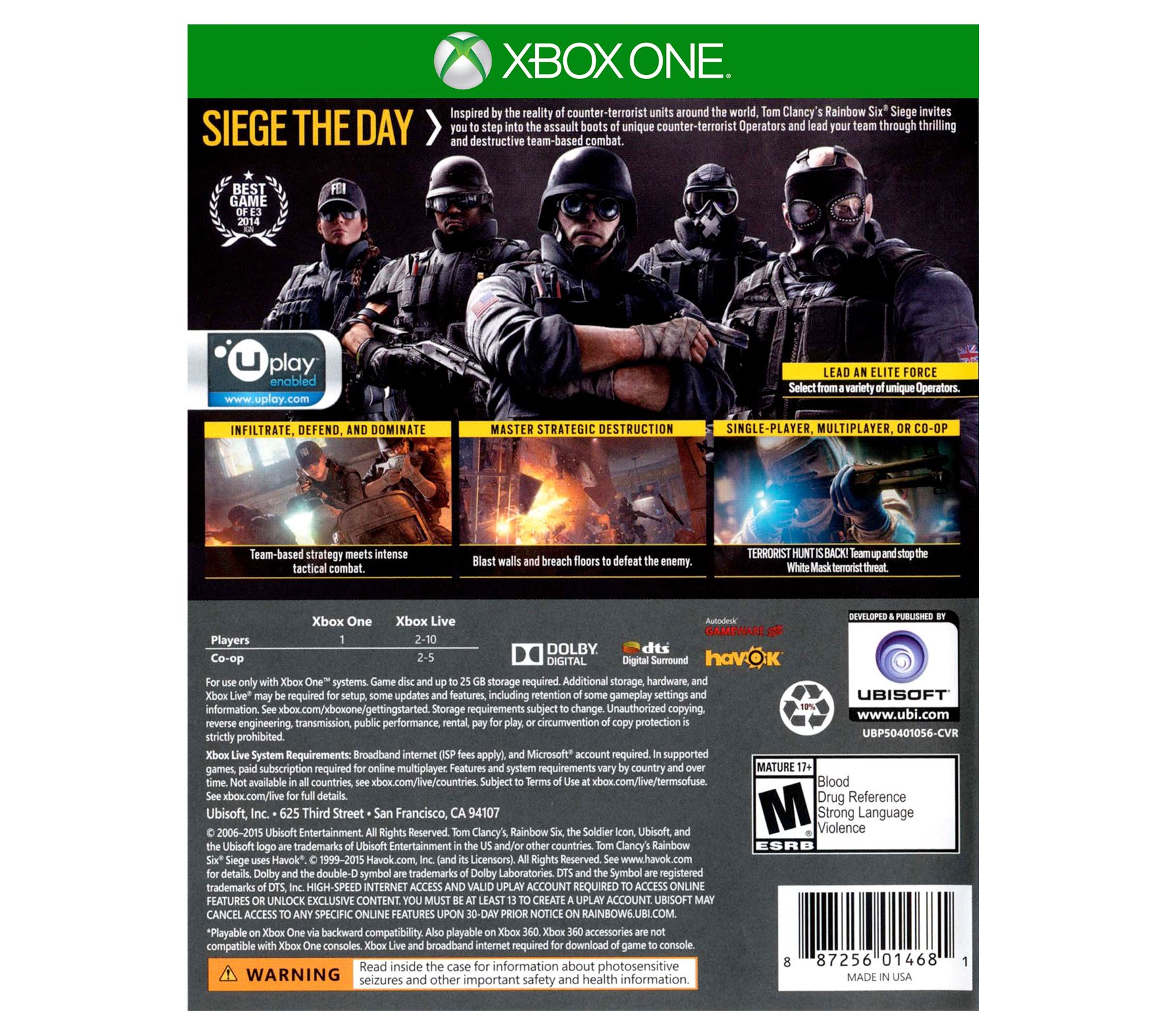 Mens Onderstrepen slagader Tom Clancy's Rainbow Six Siege - Xbox One - QVC.com