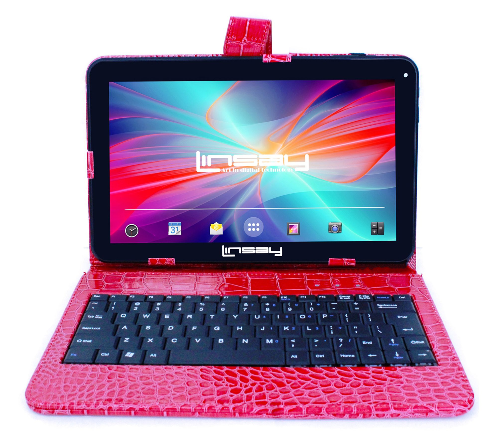 Linsay 10.1" 32GB Android 12 Tablet w/ Croc Key oard