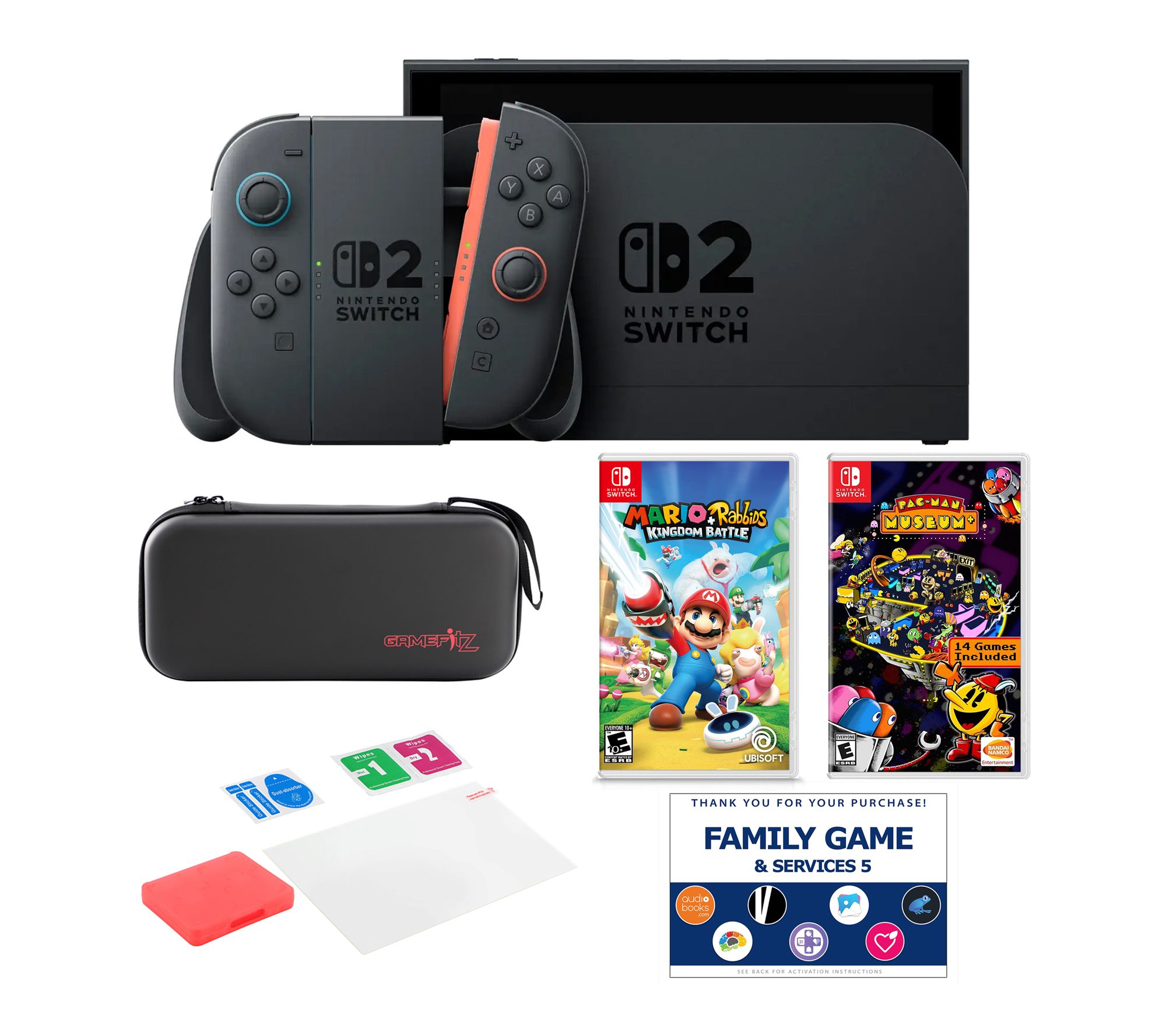 Nintendo Switch 2 with 2 Games, Accessories Kit& Combo Vouche