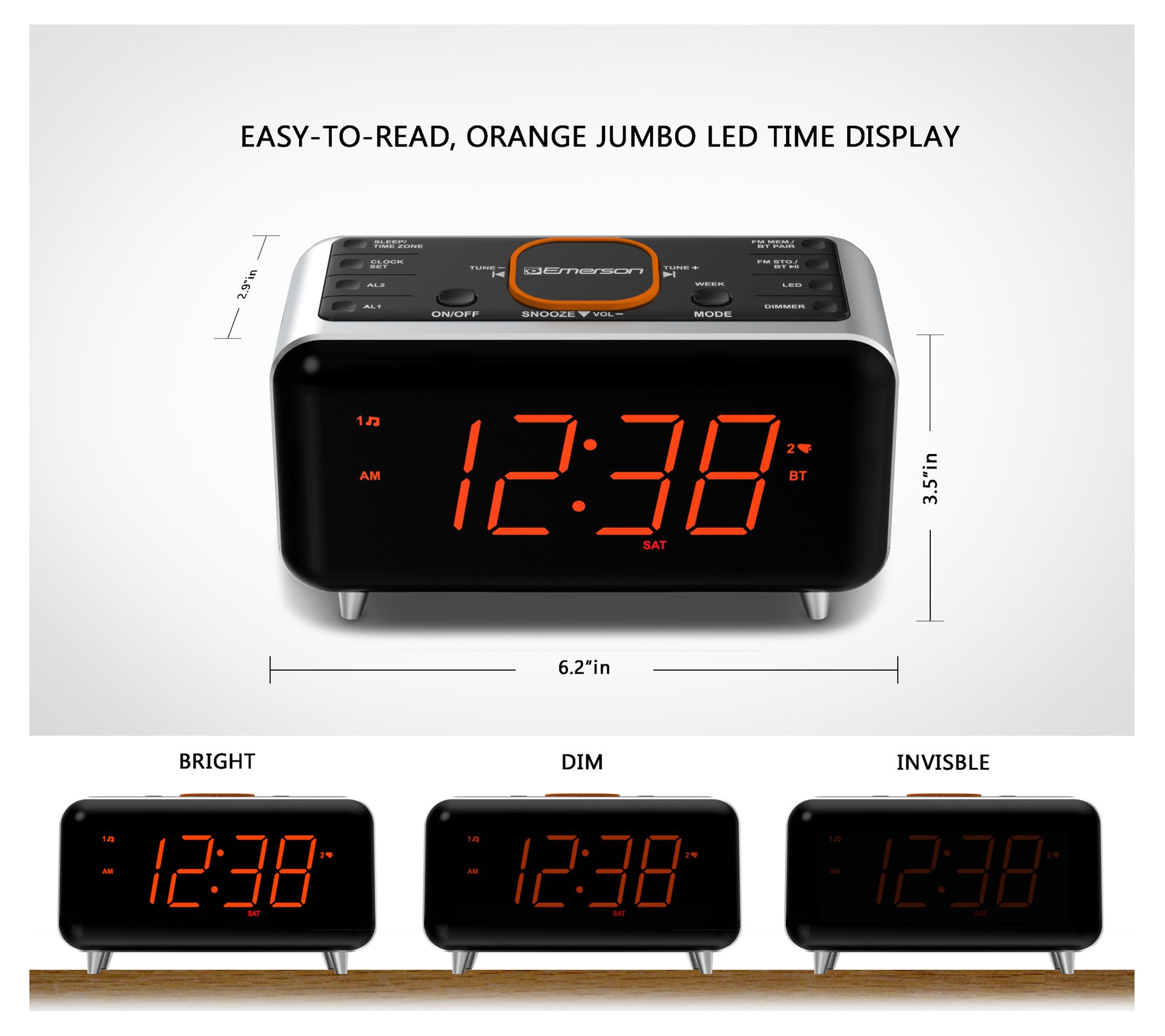 Emerson SmartSet Dual Alarm AM/FM Clock Radio with Bluetooth - QVC.com
