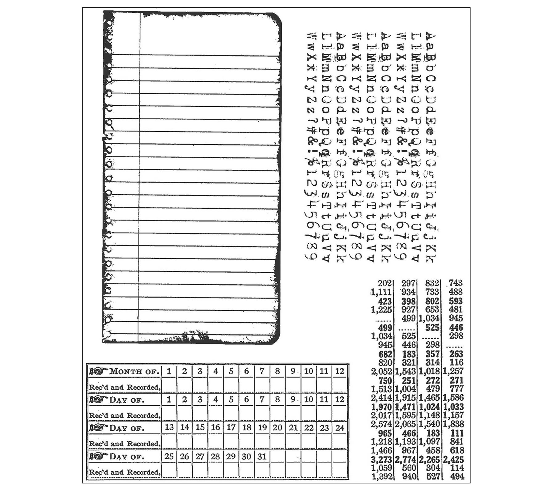 Tim Holtz Cling Stamps - School Desk