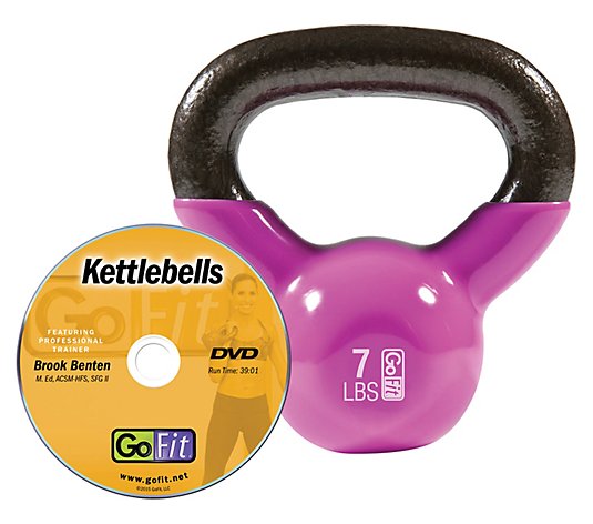 GoFit Contour Kettlebell 7 Pounds Purple